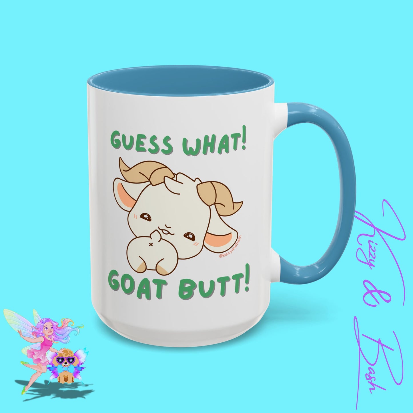 Funny Goat Mug Perfect Gift for Goat Lovers Hilarious Goat Butt Coffee Mug Punny Animal Mug for Friends and Family Cute Farm Animal Mug Funny Farm Animal Coffee Mug Guess What Goat Butt Chicken Butt Joke Pun Accent Coffee Mug - 11, 15oz