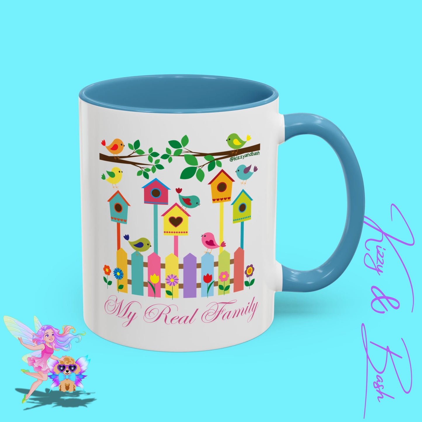 Perfect Bird Lover Coffee Mug Colorful Birds Mug Unique Nature Lover Mug Gift for Birdwatchers Found Family Gift Idea My Real Family Accent Coffee Mug - 11, 15oz