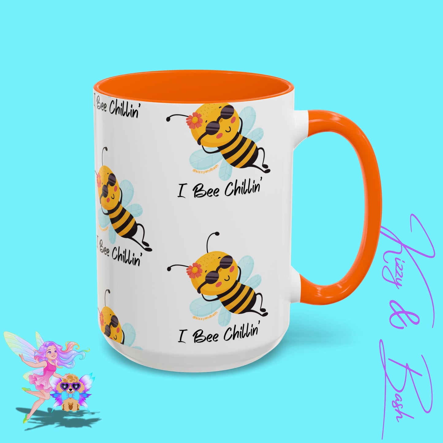Cute Honey Bee Coffee Mug Funny Bee Mug Nature Lover Gift Idea Unique Gift for Bee Lovers Perfect Gift for Beekeepers Cute Teacher Appreciation Gift I Bee Chillin' Accent Coffee Mug - 11, 15oz