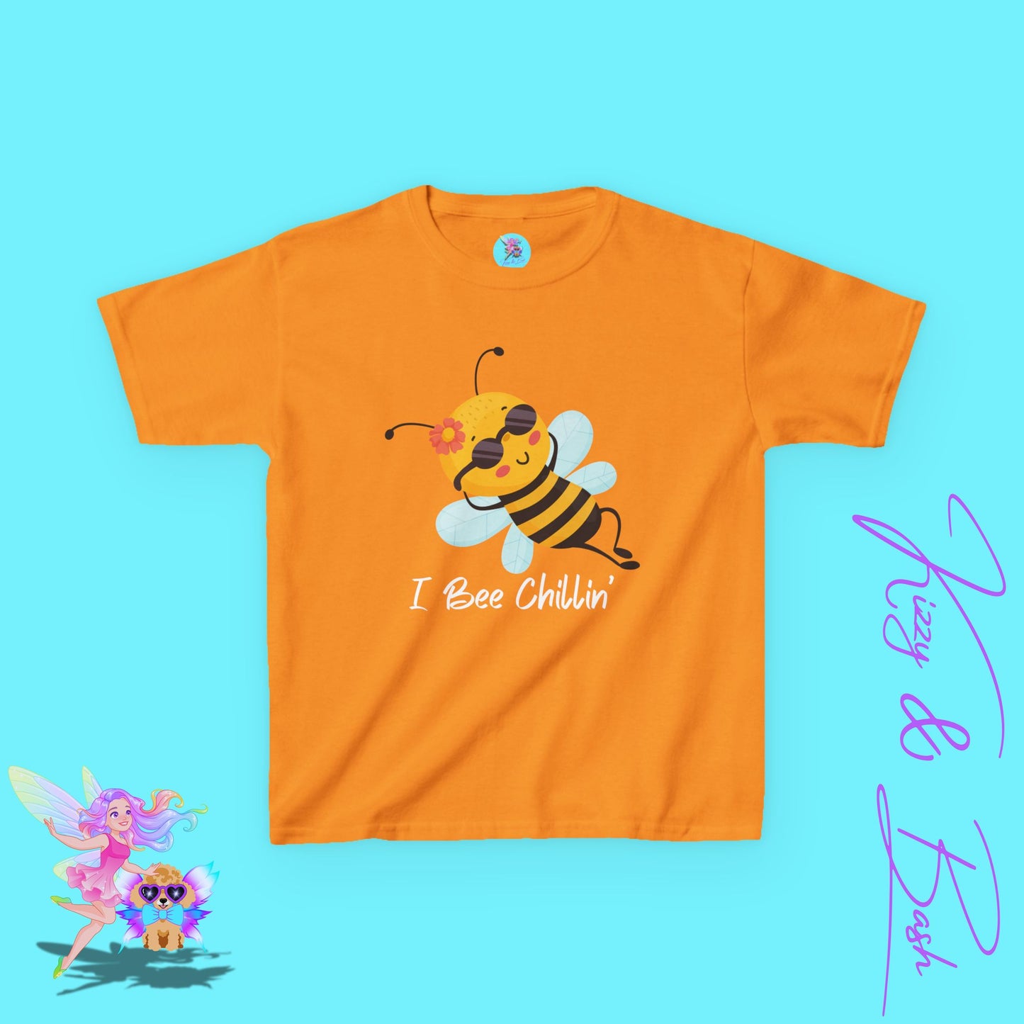 I Bee Chillin’ Shirt for Kids Funny Animal Pun Shirt Gift for Bee Lovers Beekeeper Gift Shirt Cute Spring Shirt for Her Chill Vibes Gift Idea Cute Honey Bee T-Shirt for Kids Heavy Cotton™ Tee