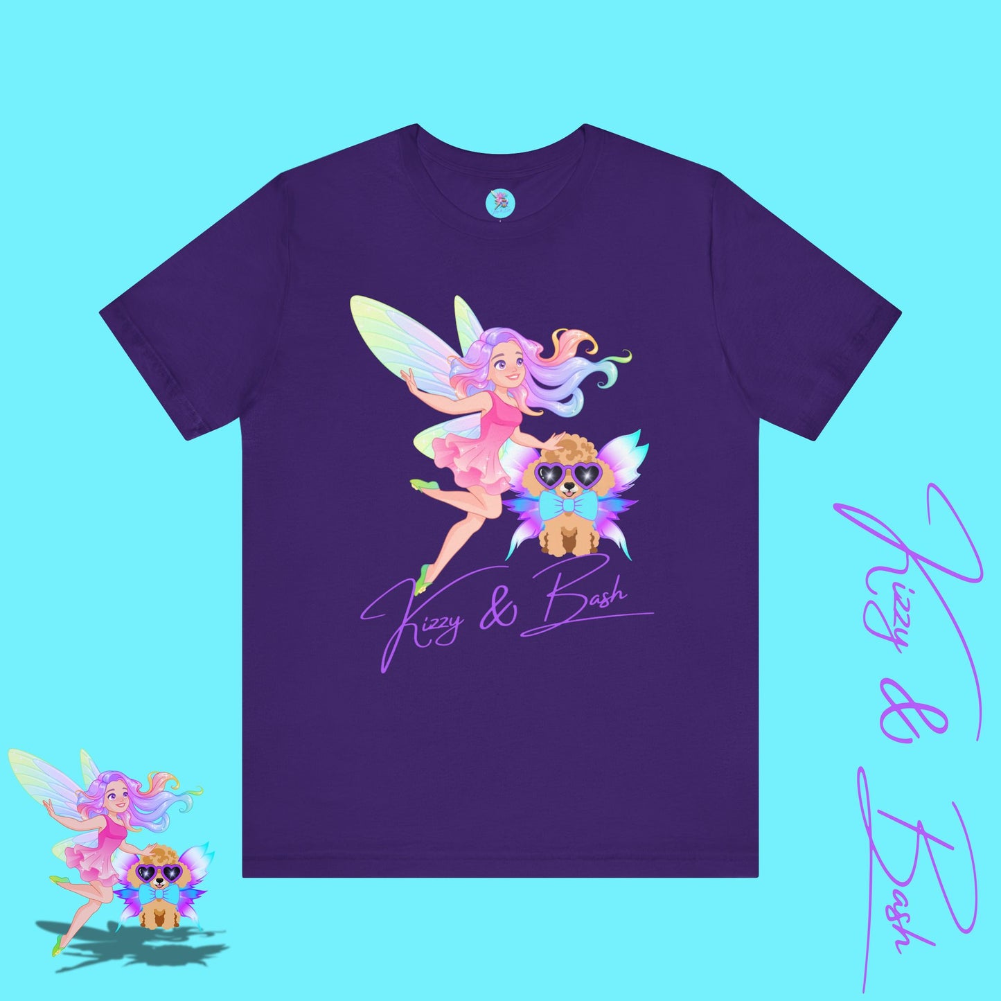Kizzy & Bash Signature T-Shirt Whimsical Fairy Girl and Toy Poodle Tee Fairycore Aesthetic Shirt Dog Lover Gift Adult Unisex Jersey Short Sleeve Tee