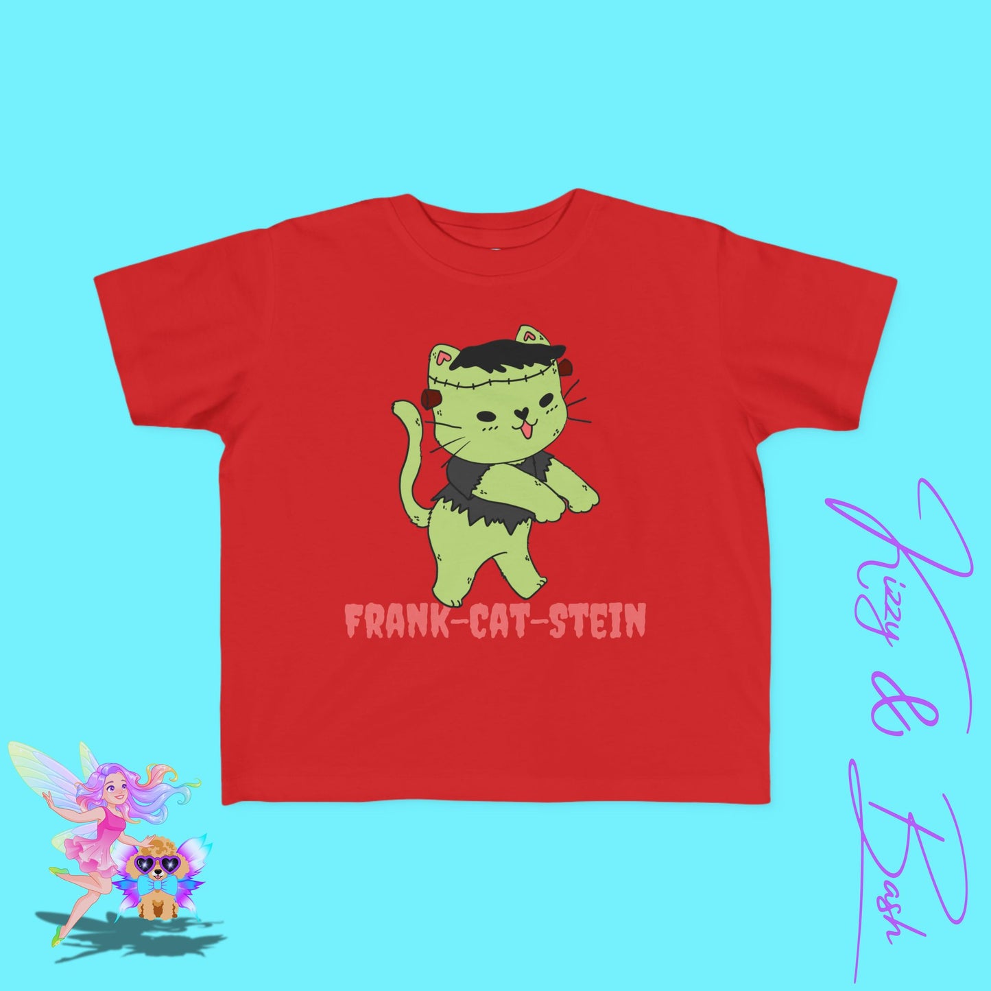Frankenstein Kitty Cat Tee for Toddlers Funny Halloween Zombie Cat Halloween Pun Shirt Perfect Gift for Pun Lovers Gift for Cat Lovers Unique Gift for Frankenstein Fans Toddler's Fine Jersey Tee