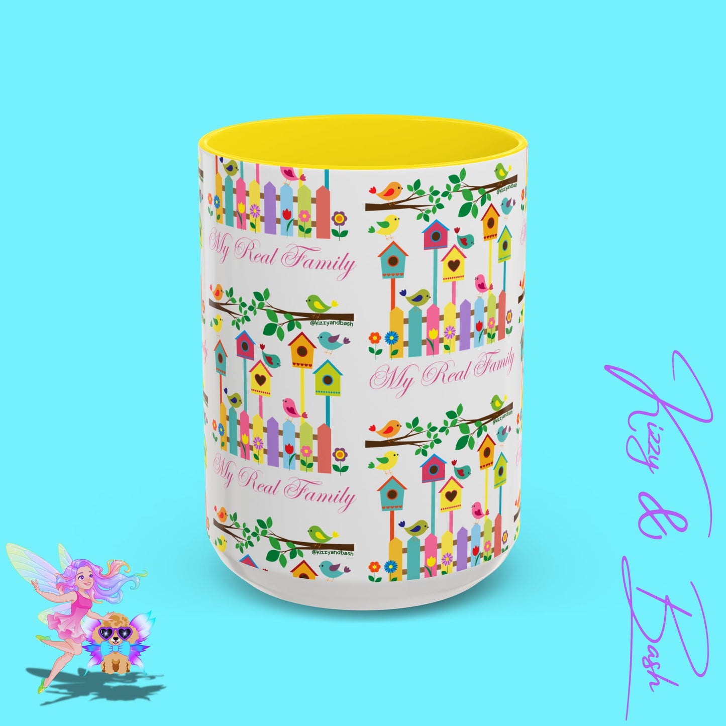 Perfect Bird Lover Coffee Mug Colorful Birds Mug Unique Nature Lover Mug Gift for Birdwatchers Found Family Gift Idea My Real Family Accent Coffee Mug - 11, 15oz