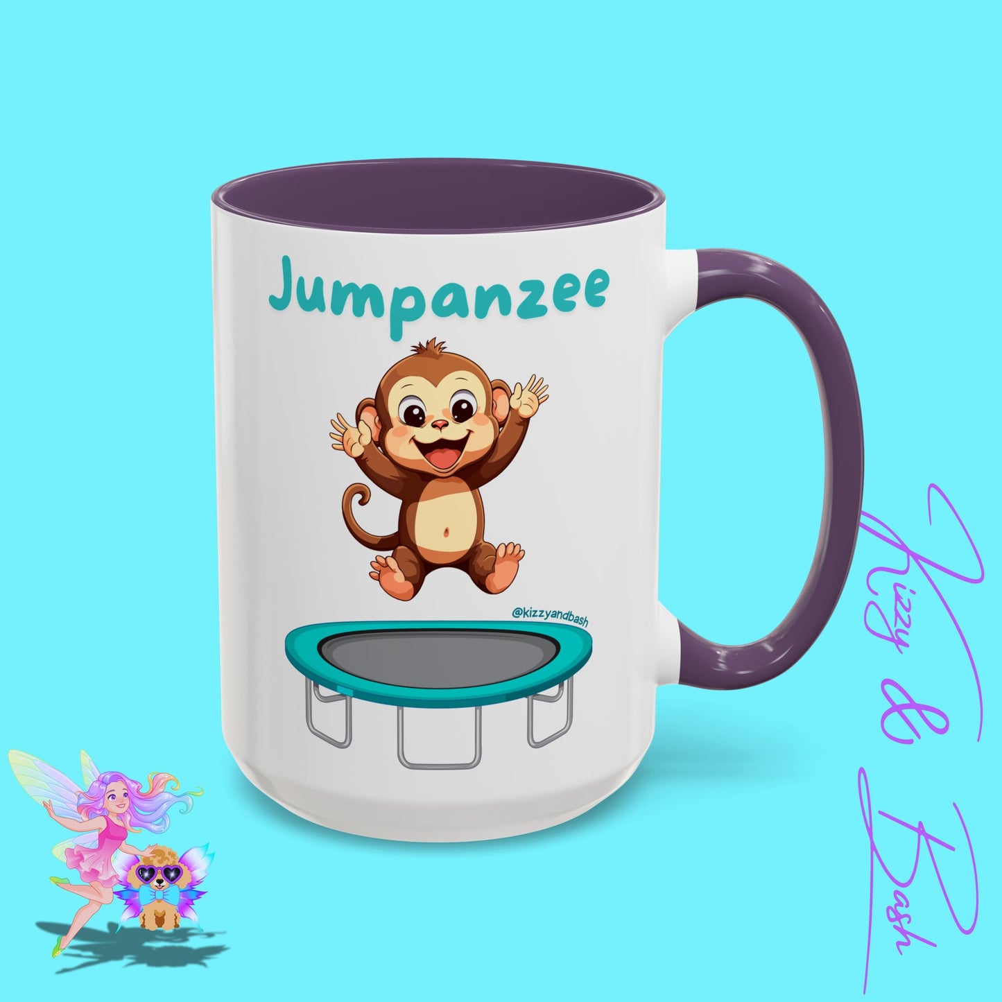 Funny Monkey Mug Jumpanzee Accent Coffee Mug Pun Lover Mug Animal Lover Gift for Teacher Cute Gymnastics Gift Unique Animal Mug for Him or Her - 11oz & 15oz