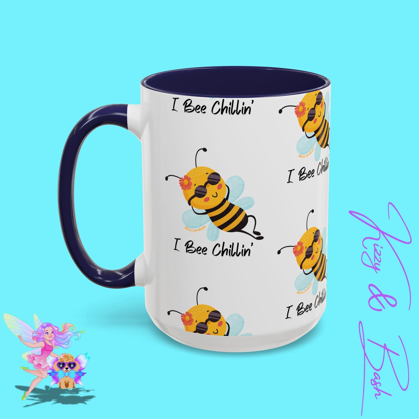 Cute Honey Bee Coffee Mug Funny Bee Mug Nature Lover Gift Idea Unique Gift for Bee Lovers Perfect Gift for Beekeepers Cute Teacher Appreciation Gift I Bee Chillin' Accent Coffee Mug - 11, 15oz