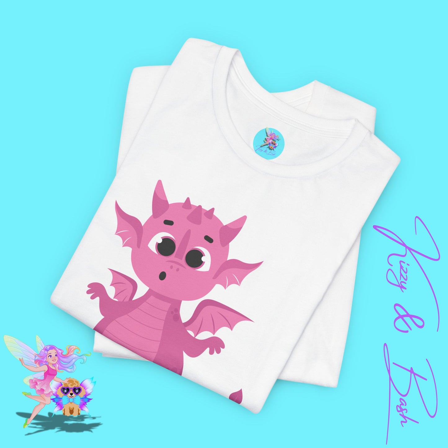 Funny Dragon Shirt Just Wingin’ It Over Here Cute Pink Dragon with Tiny Wings Fantasycore Humor Tee Dragoncore Dragon Humor T-Shirt Adult Unisex Jersey Short Sleeve Tee