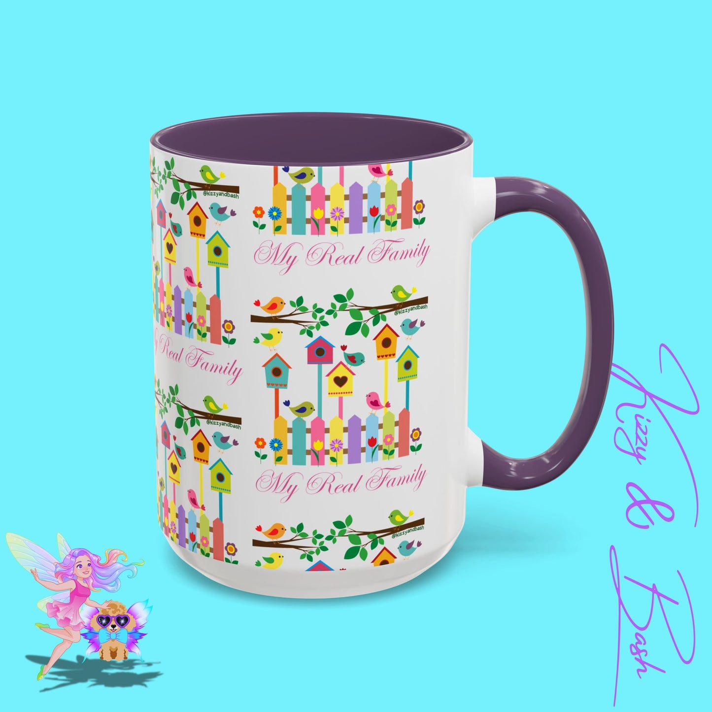 Perfect Bird Lover Coffee Mug Colorful Birds Mug Unique Nature Lover Mug Gift for Birdwatchers Found Family Gift Idea My Real Family Accent Coffee Mug - 11, 15oz