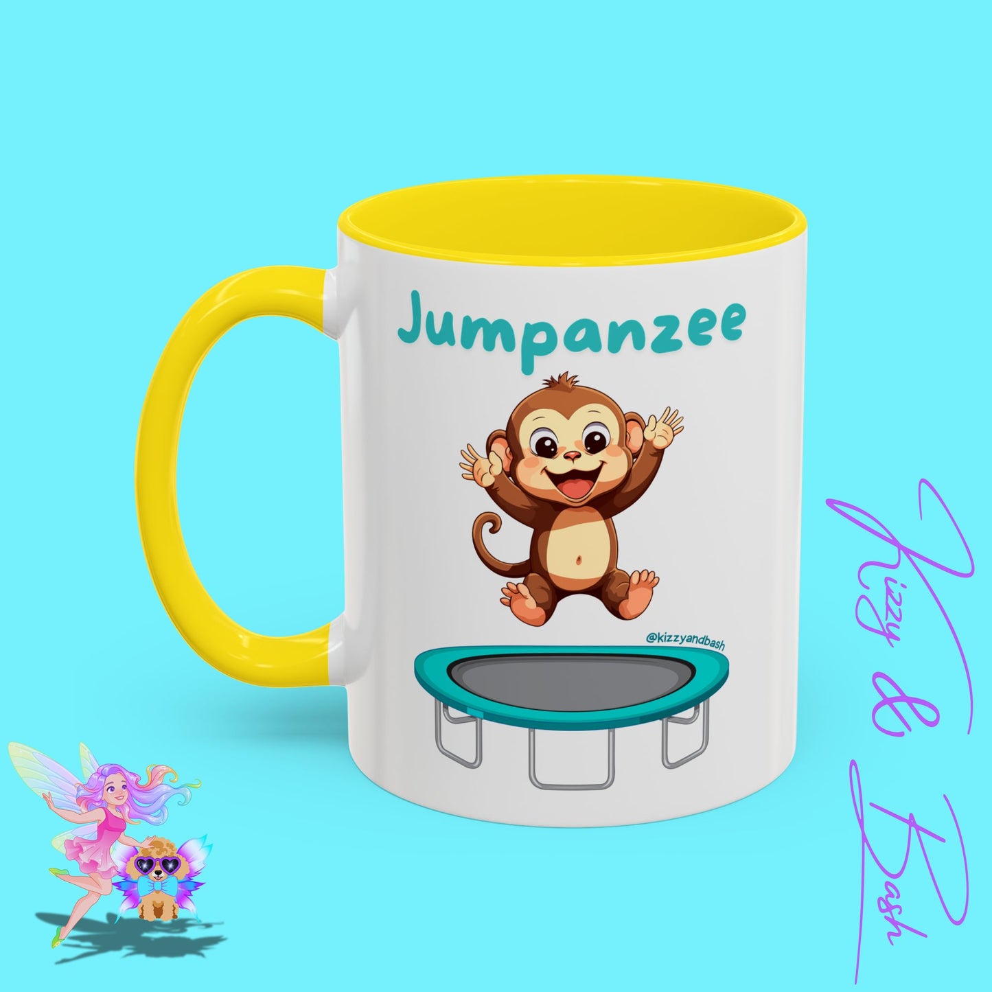 Funny Monkey Mug Jumpanzee Accent Coffee Mug Pun Lover Mug Animal Lover Gift for Teacher Cute Gymnastics Gift Unique Animal Mug for Him or Her - 11oz & 15oz