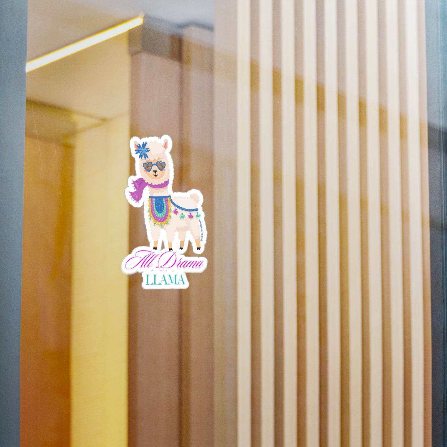 Waterproof All Drama Llama Kiss-Cut Vinyl Decals Funny Farm Animal Gift Perfect Gift for Drama Teacher Unique Animal Gift for Her Adorable Animal Stickers for Kids