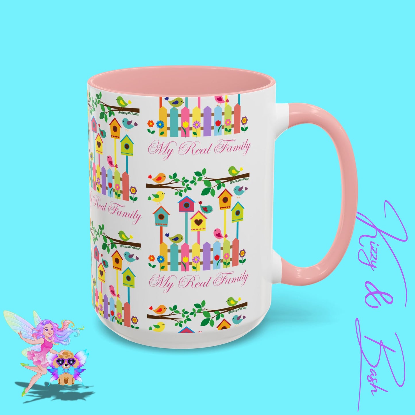 Perfect Bird Lover Coffee Mug Colorful Birds Mug Unique Nature Lover Mug Gift for Birdwatchers Found Family Gift Idea My Real Family Accent Coffee Mug - 11, 15oz