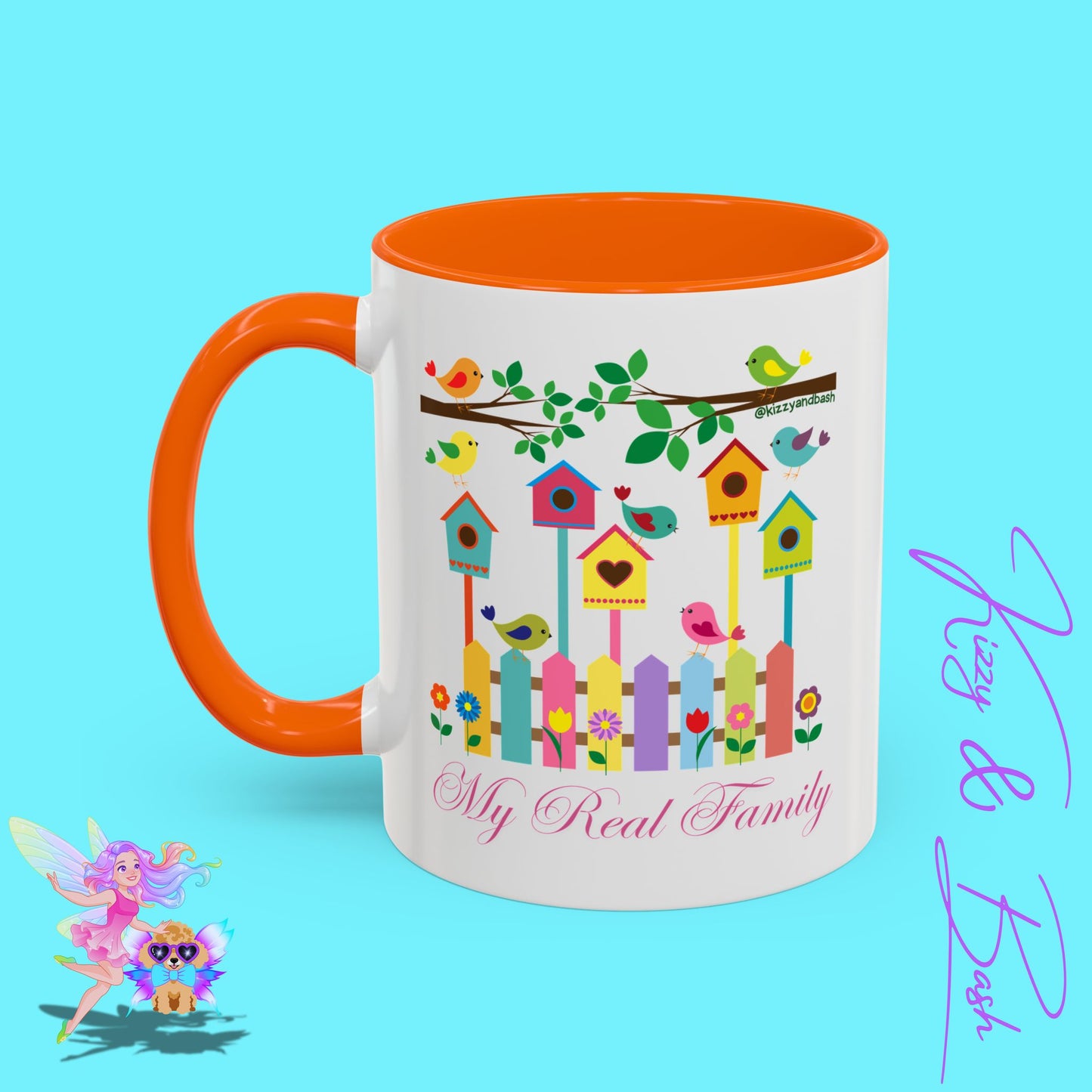 Perfect Bird Lover Coffee Mug Colorful Birds Mug Unique Nature Lover Mug Gift for Birdwatchers Found Family Gift Idea My Real Family Accent Coffee Mug - 11, 15oz