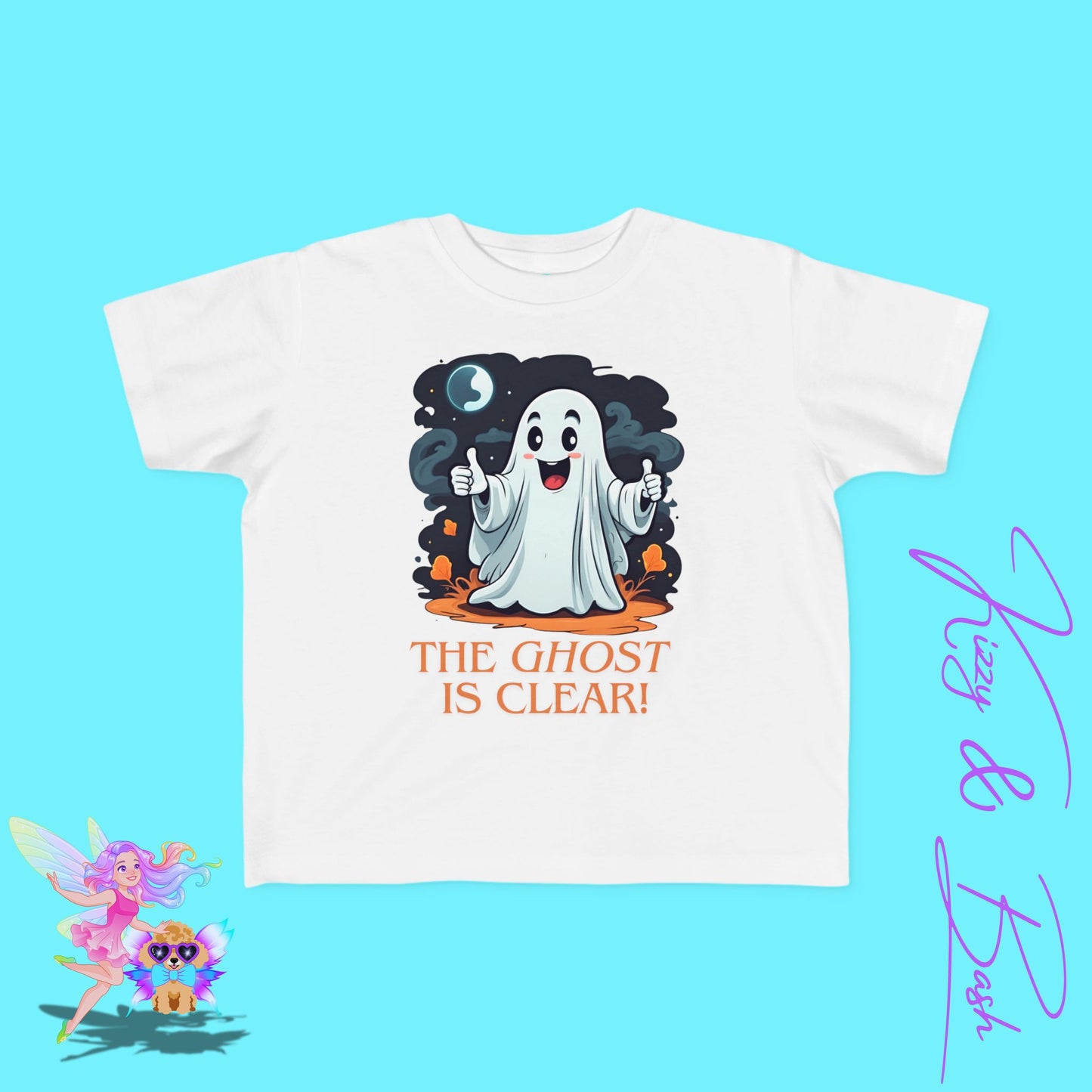 The Ghost is Clear Halloween Pun Shirt for Toddlers Gift for Halloween Lovers of Paranormal Apparel Punny Halloween Shirt for Friends and Family Funny Halloween Ghost Tee for Toddler's Fine Jersey Tee