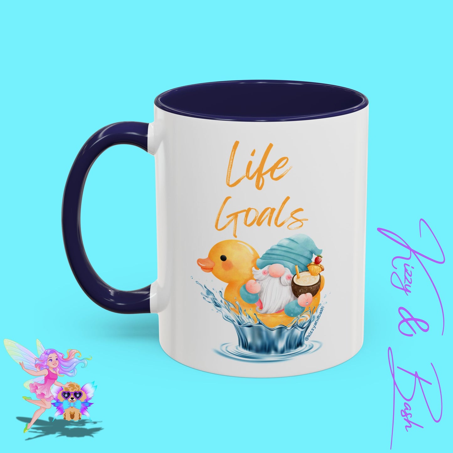 Funny Gnome Mug Funny Rubber Ducky Mug Water Life Mug for Him or Her Unique Gift for Gnome Lovers Funny Gift for Duck Lovers Rubber Ducky Gift Idea Life Goals Accent Coffee Mug - 11, 15oz