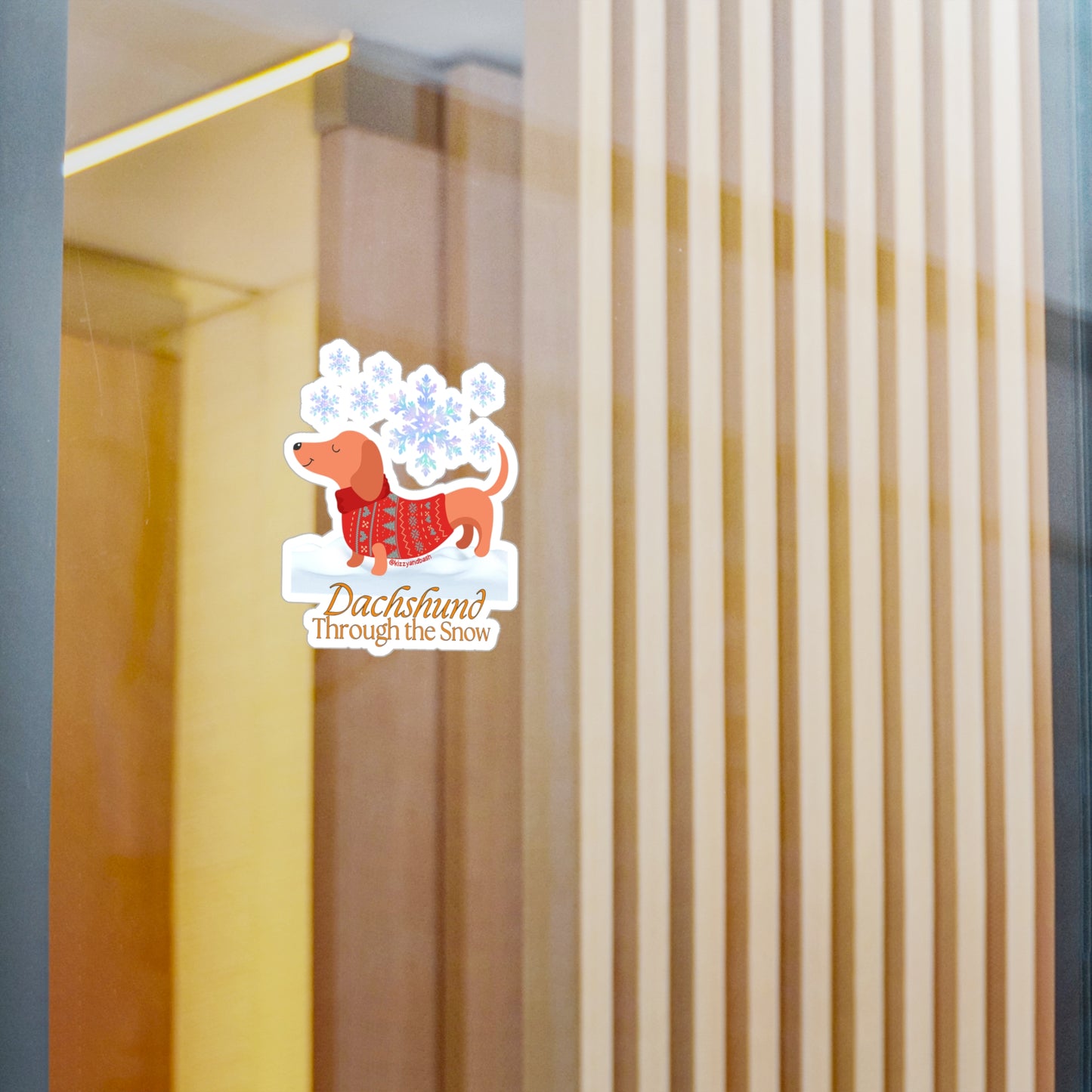 Waterproof Christmas Wiener Dog Decal Unique Christmas Gift for Dog Lovers Funny Dachshund Sticker Decal Cute Christmas Decal Dachshund Through the Snow - Holiday Dog - Kiss-Cut Vinyl Decals