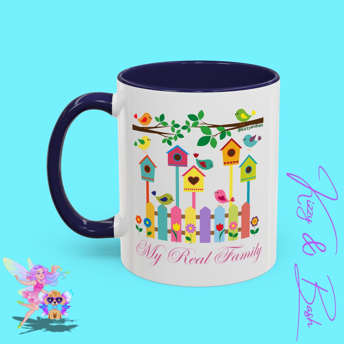 Perfect Bird Lover Coffee Mug Colorful Birds Mug Unique Nature Lover Mug Gift for Birdwatchers Found Family Gift Idea My Real Family Accent Coffee Mug - 11, 15oz