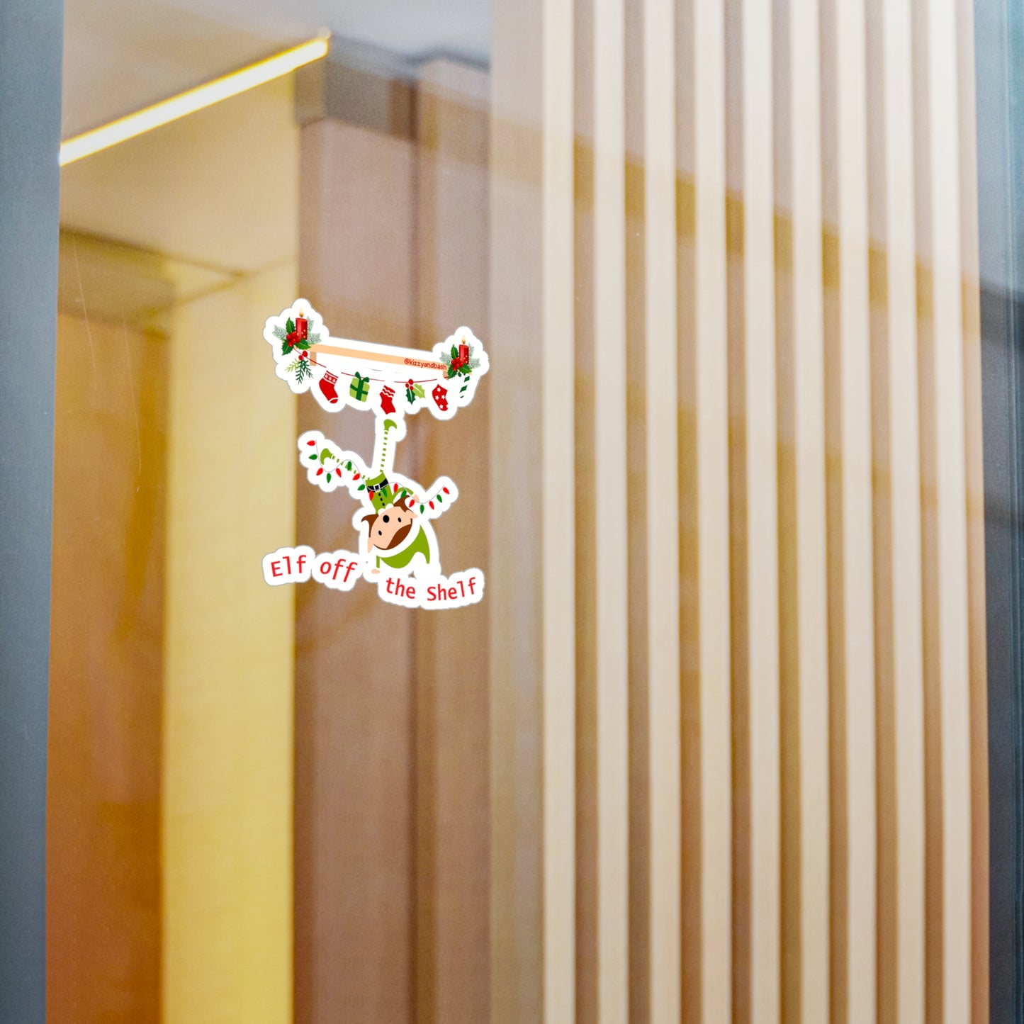 Waterproof Elf Decal Waterproof Christmas Decal Funny Holiday Elf Sticker Decal Unique Christmas Gift for Teachers Perfect Stocking Stuffer Elf Off the Shelf Kiss-Cut Vinyl Decals