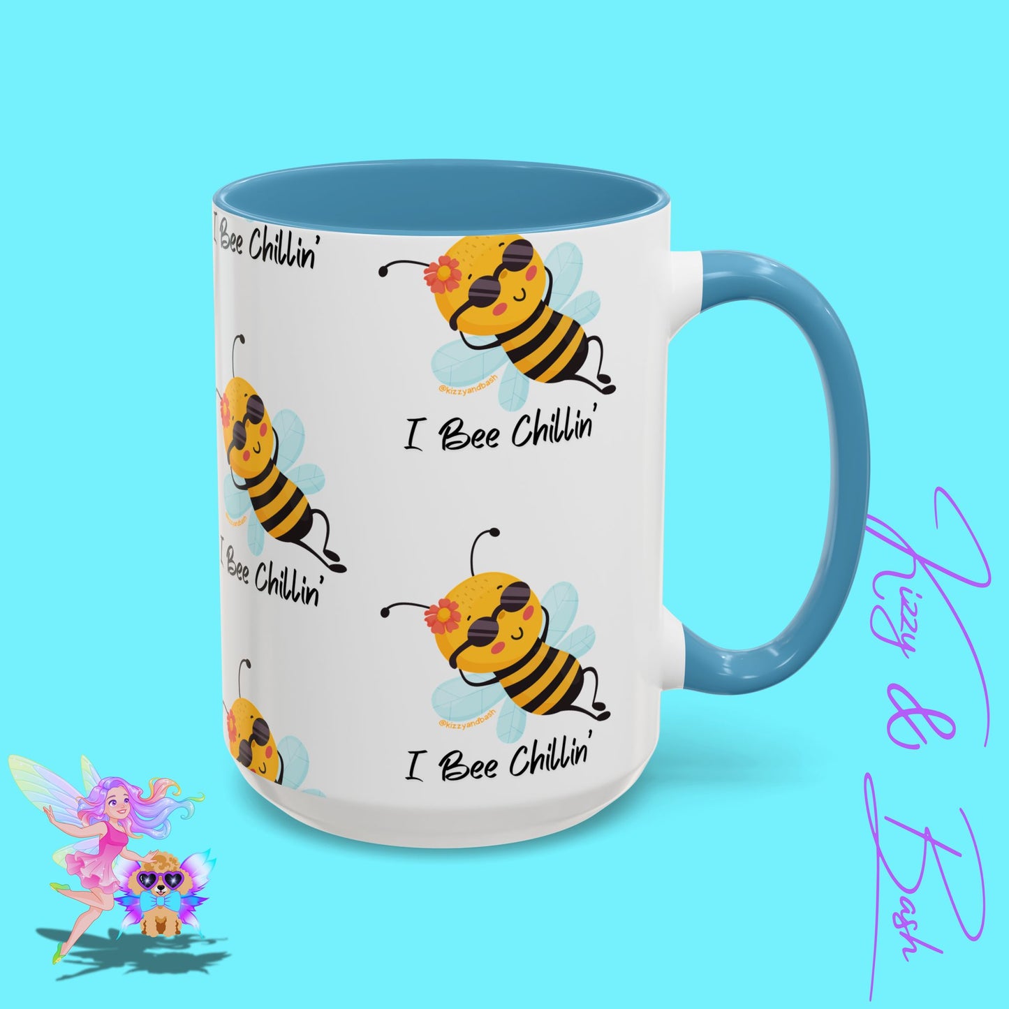 Cute Honey Bee Coffee Mug Funny Bee Mug Nature Lover Gift Idea Unique Gift for Bee Lovers Perfect Gift for Beekeepers Cute Teacher Appreciation Gift I Bee Chillin' Accent Coffee Mug - 11, 15oz