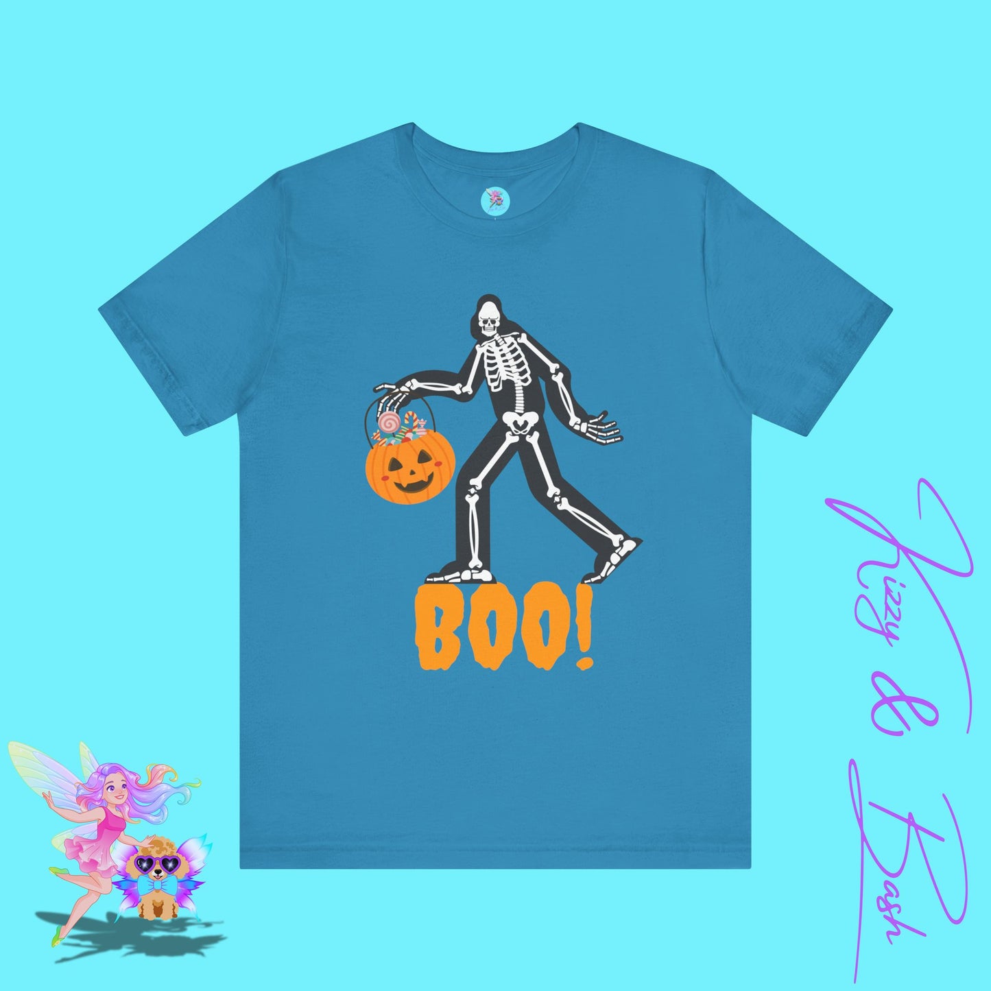 Funny Bigfoot Halloween Shirt Cryptidcore Trick-or-Treat Graphic Shirt Gift for Cryptid Lovers Sasquatch T-Shirt Adult Unisex Jersey Short Sleeve Tee
