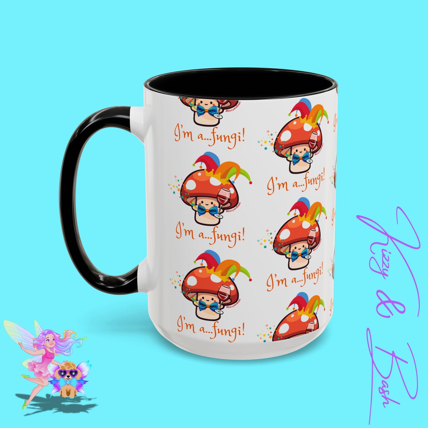 Funny Mushroom Coffee Mug for Him or Her Life of the Party Gift Idea Party Mushroom Mug Wine Lover Mug Fun Mushroom Pun Mug I'm a Fungi Accent Coffee Mug - 11, 15oz