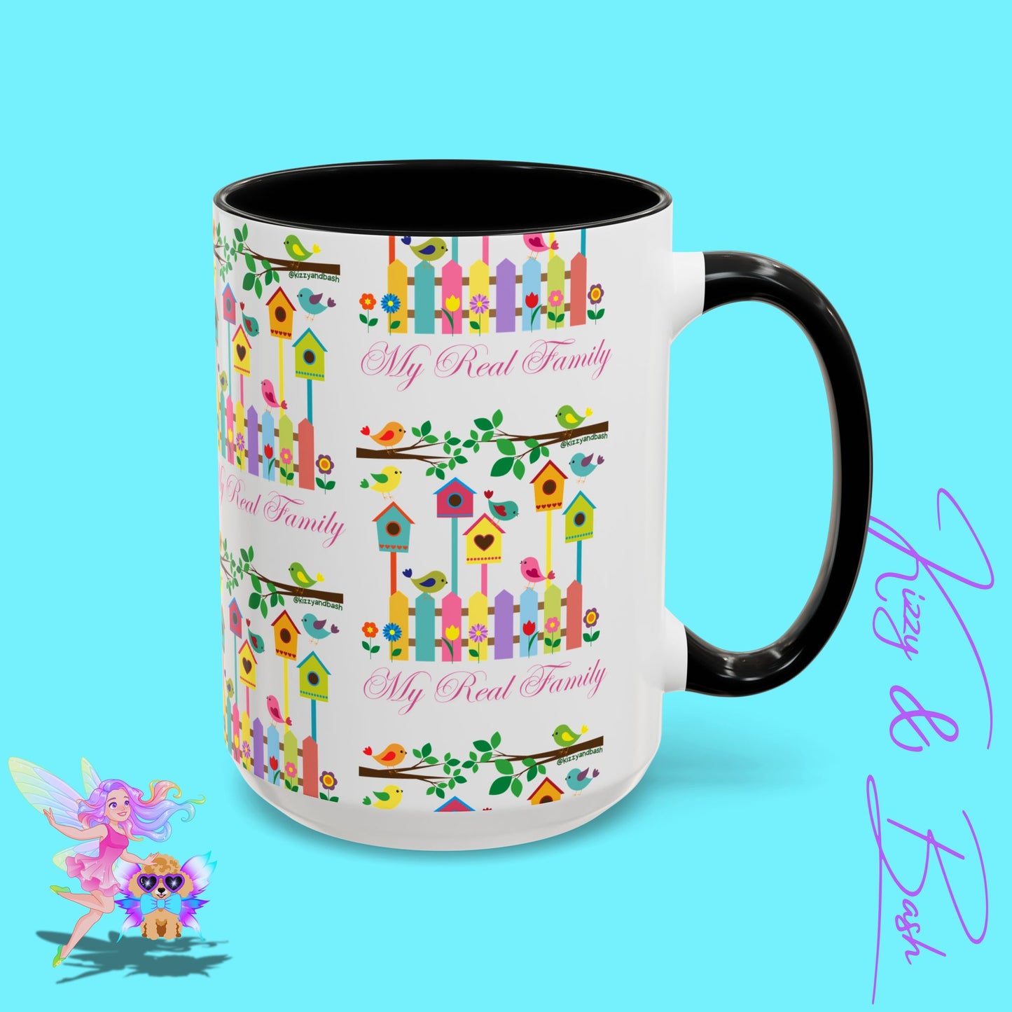 Perfect Bird Lover Coffee Mug Colorful Birds Mug Unique Nature Lover Mug Gift for Birdwatchers Found Family Gift Idea My Real Family Accent Coffee Mug - 11, 15oz