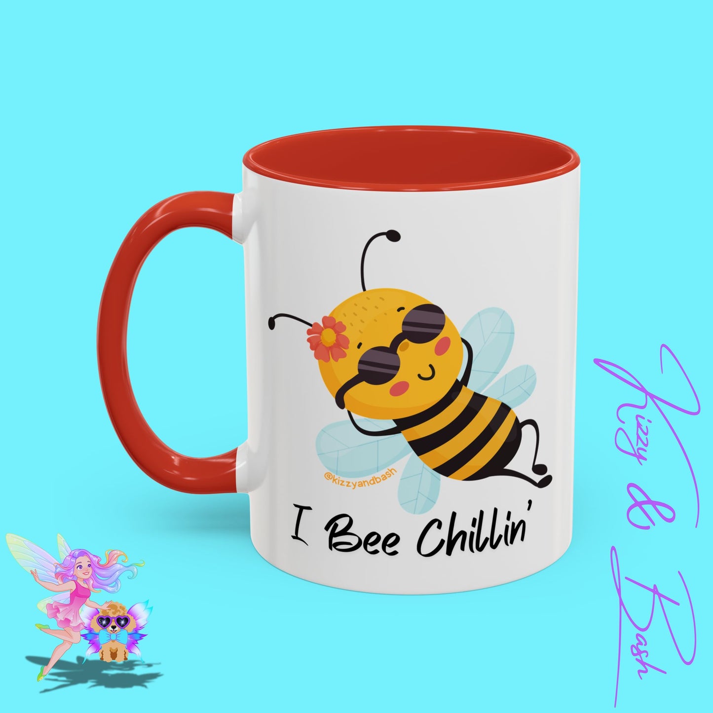 Cute Honey Bee Coffee Mug Funny Bee Mug Nature Lover Gift Idea Unique Gift for Bee Lovers Perfect Gift for Beekeepers Cute Teacher Appreciation Gift I Bee Chillin' Accent Coffee Mug - 11, 15oz