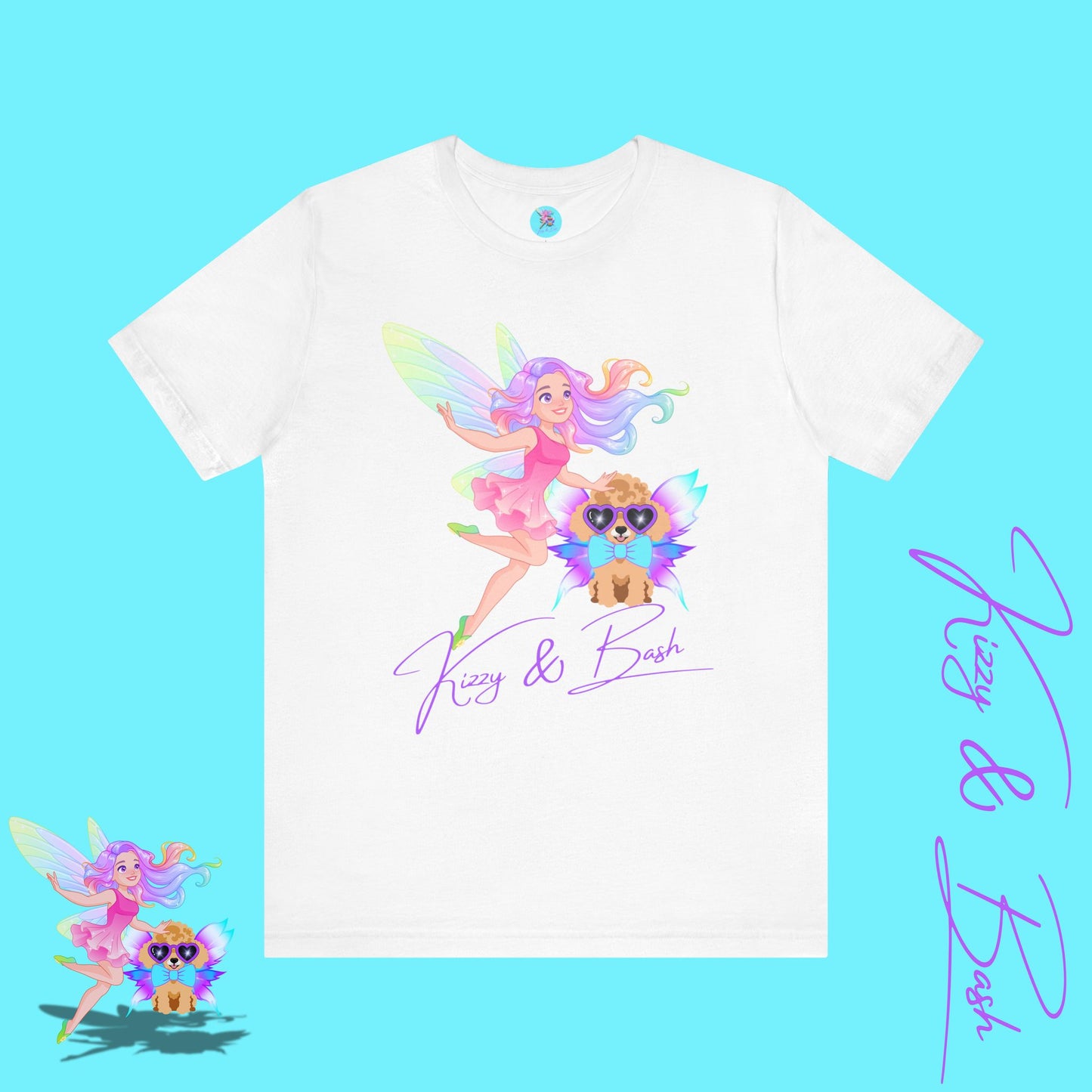 Kizzy & Bash Signature T-Shirt Whimsical Fairy Girl and Toy Poodle Tee Fairycore Aesthetic Shirt Dog Lover Gift Adult Unisex Jersey Short Sleeve Tee