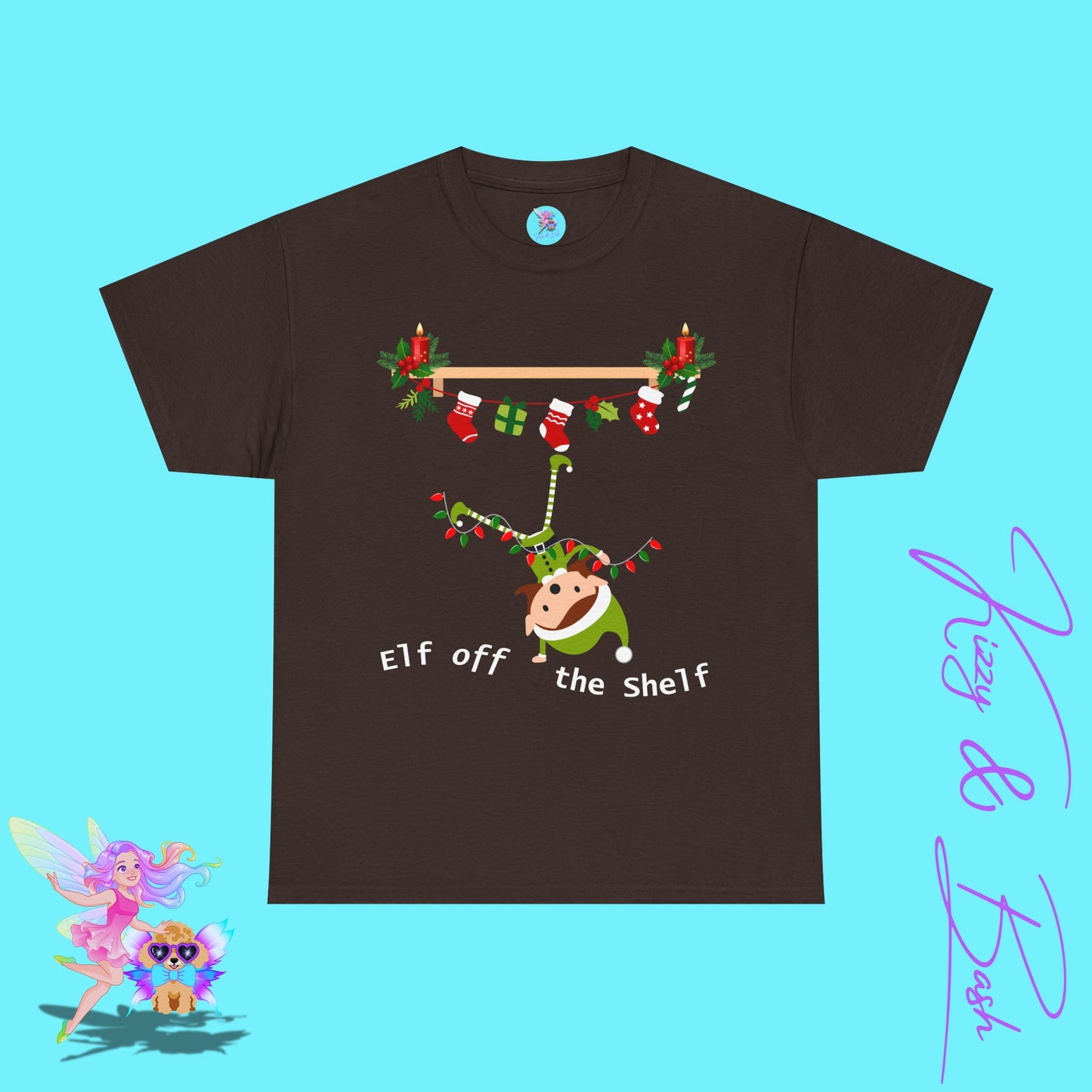 Funny Elf Off the Shelf Christmas T-Shirt for Adults Perfect Gift for Elf Lovers Unique Christmas T-Shirt Clumsy Elf Tee White Elephant Gift Exchange Idea Funny Holiday Graphic Tee Unisex Heavy Cotton Tee