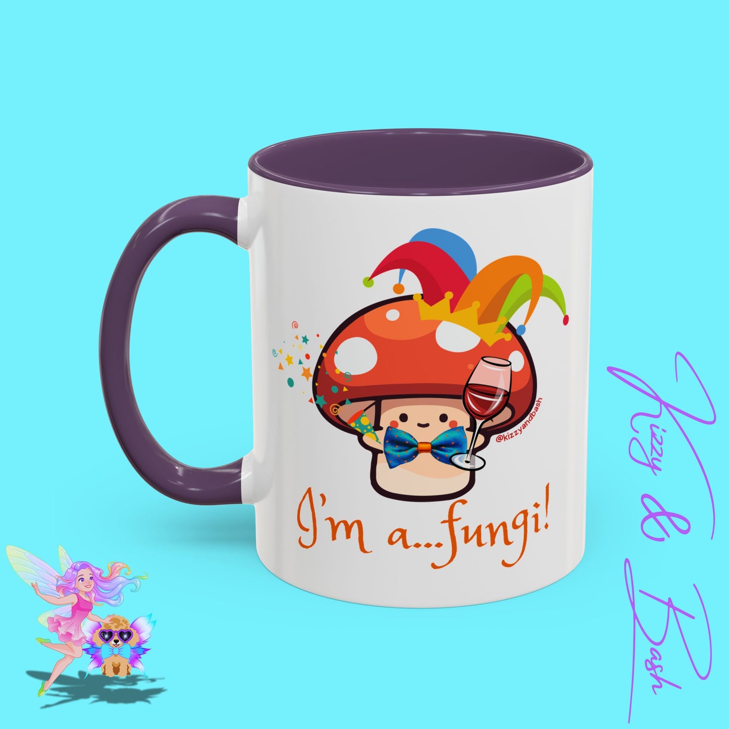 Funny Mushroom Coffee Mug for Him or Her Life of the Party Gift Idea Party Mushroom Mug Wine Lover Mug Fun Mushroom Pun Mug I'm a Fungi Accent Coffee Mug - 11, 15oz