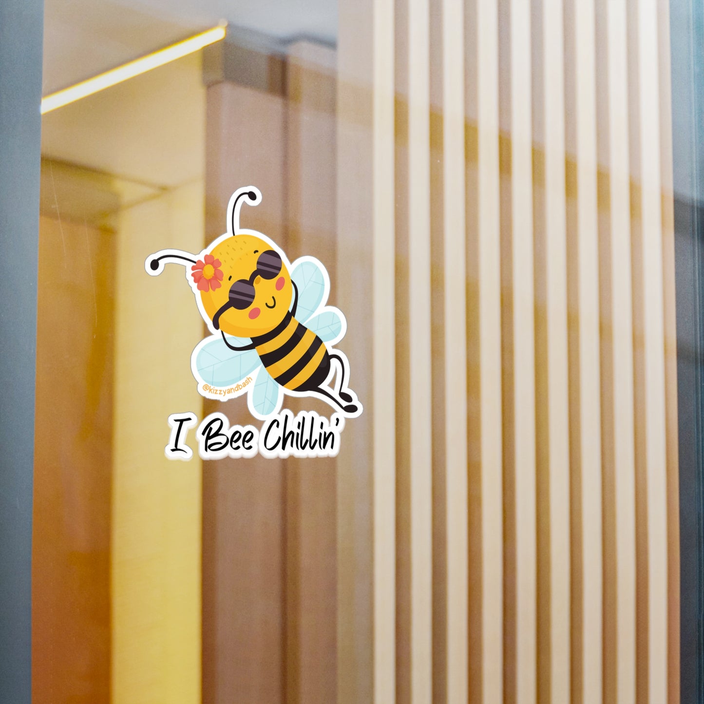 Waterproof Honey Bee Decal Waterproof Bee Decal Sticker Funny Nature Decal Chill Vibes Gift Idea Cute Spring Decal I Bee Chillin' Kiss-Cut Vinyl Decals