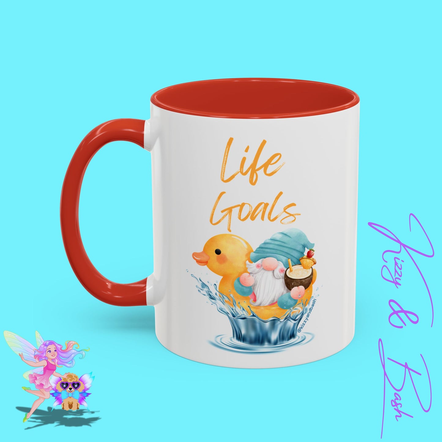 Funny Gnome Mug Funny Rubber Ducky Mug Water Life Mug for Him or Her Unique Gift for Gnome Lovers Funny Gift for Duck Lovers Rubber Ducky Gift Idea Life Goals Accent Coffee Mug - 11, 15oz