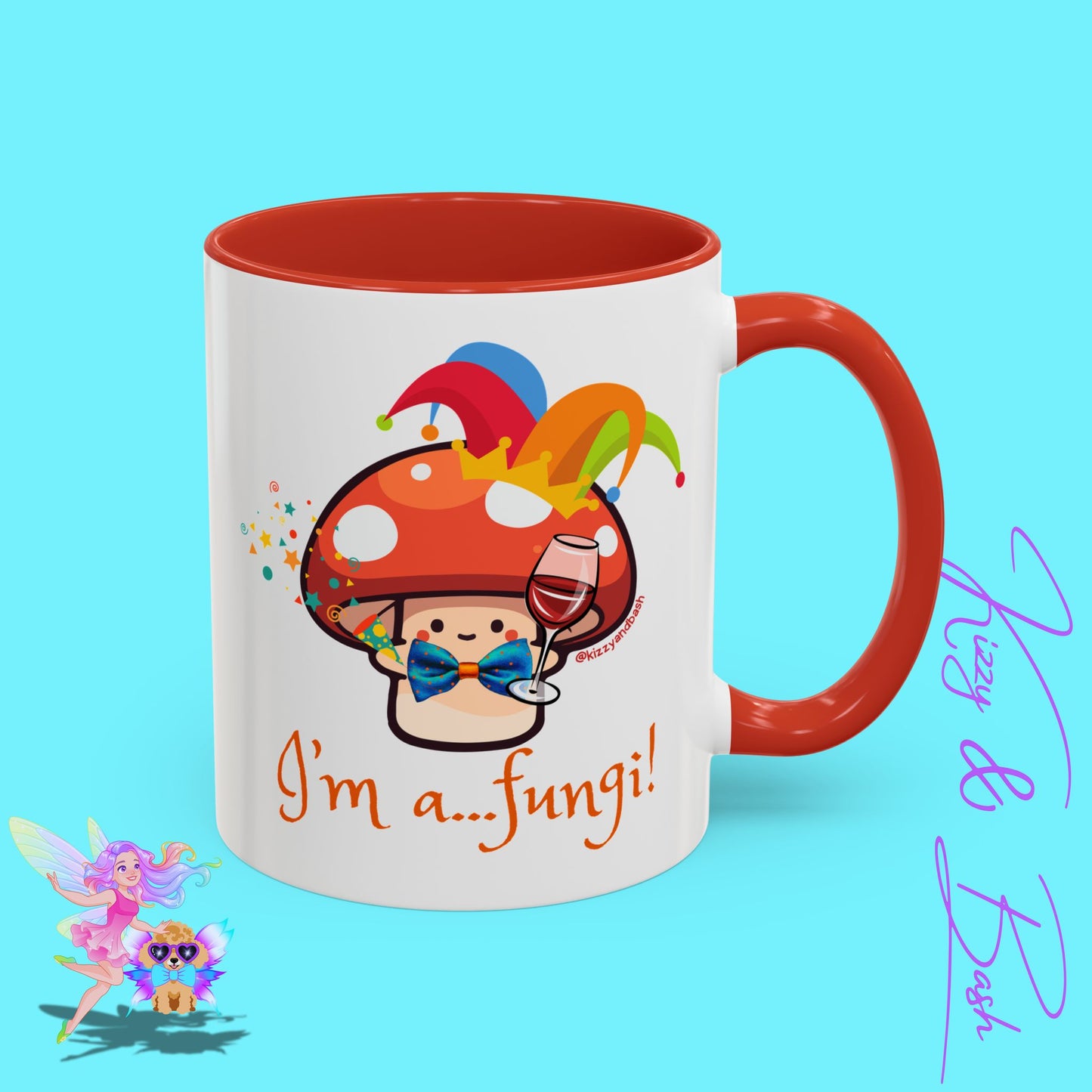Funny Mushroom Coffee Mug for Him or Her Life of the Party Gift Idea Party Mushroom Mug Wine Lover Mug Fun Mushroom Pun Mug I'm a Fungi Accent Coffee Mug - 11, 15oz