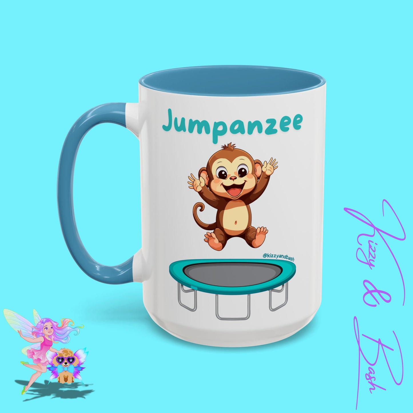 Funny Monkey Mug Jumpanzee Accent Coffee Mug Pun Lover Mug Animal Lover Gift for Teacher Cute Gymnastics Gift Unique Animal Mug for Him or Her - 11oz & 15oz