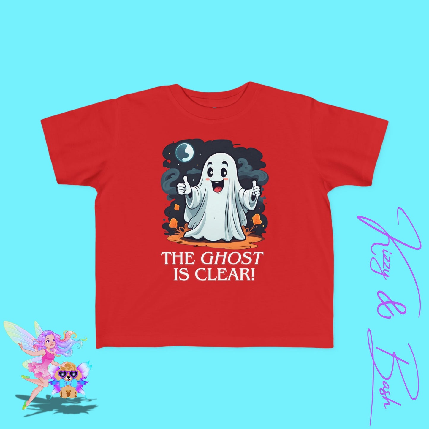 The Ghost is Clear Halloween Pun Shirt for Toddlers Gift for Halloween Lovers of Paranormal Apparel Punny Halloween Shirt for Friends and Family Funny Halloween Ghost Tee for Toddler's Fine Jersey Tee
