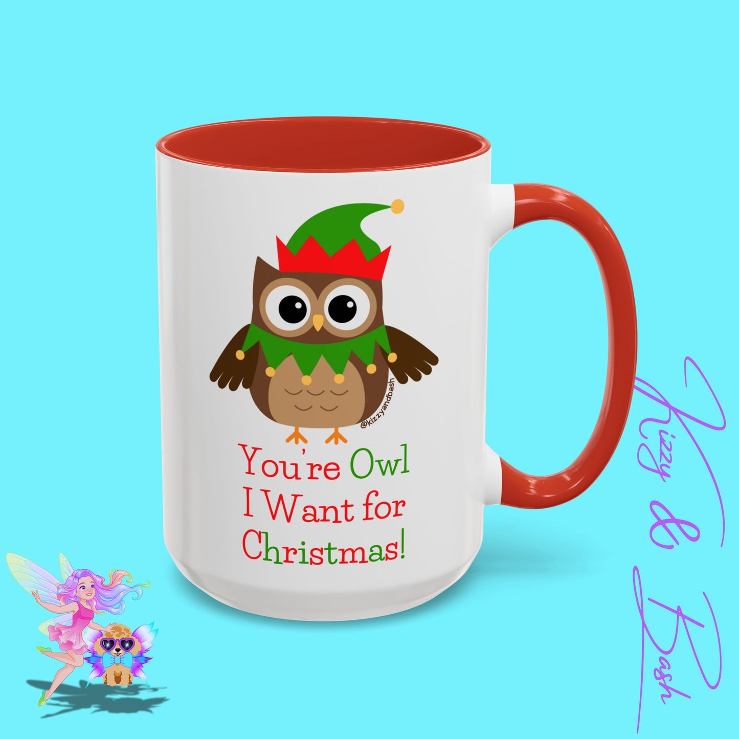 Perfect Christmas Mug for Owl Lovers Coffee Mug Unique Gift for Owl Fans Fun Christmas Mug Cute Christmas Mug for Bird Lovers You're Owl I Want for Christmas You're All I Want for Christmas Accent Coffee Mug - 11, 15oz