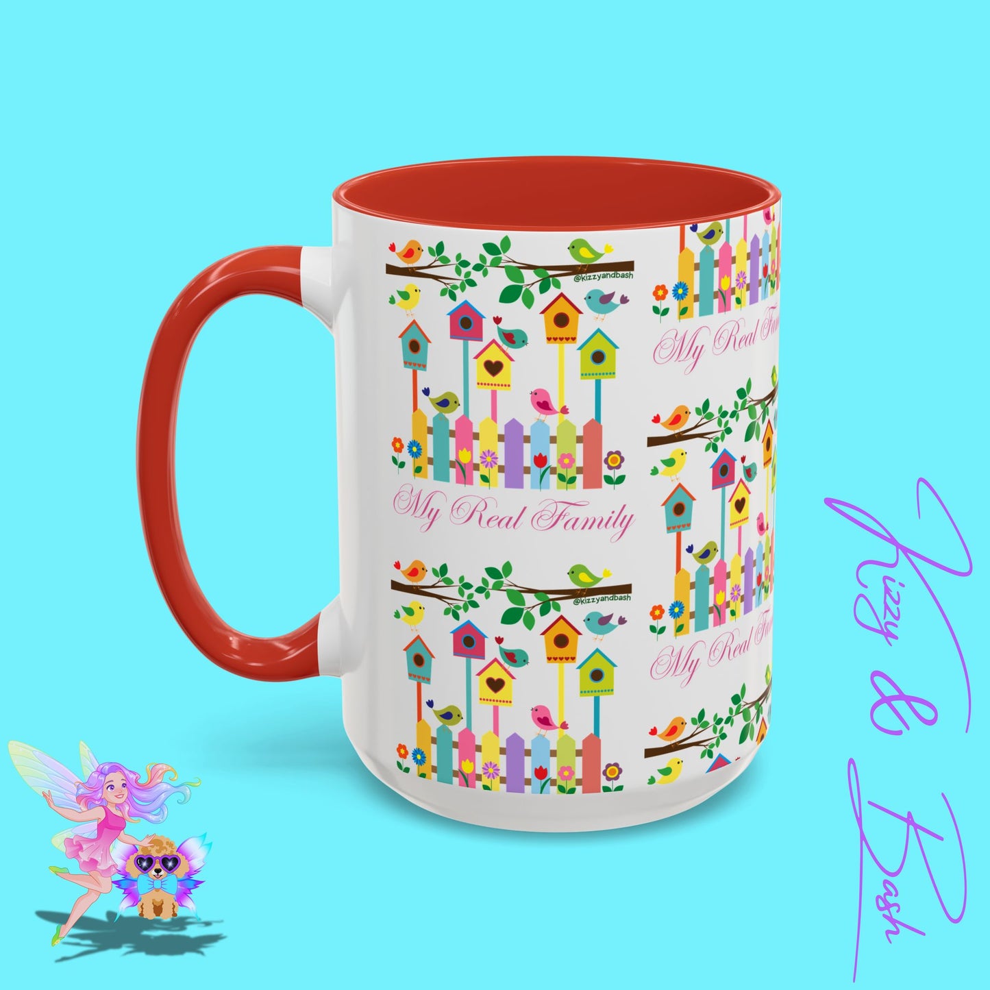 Perfect Bird Lover Coffee Mug Colorful Birds Mug Unique Nature Lover Mug Gift for Birdwatchers Found Family Gift Idea My Real Family Accent Coffee Mug - 11, 15oz