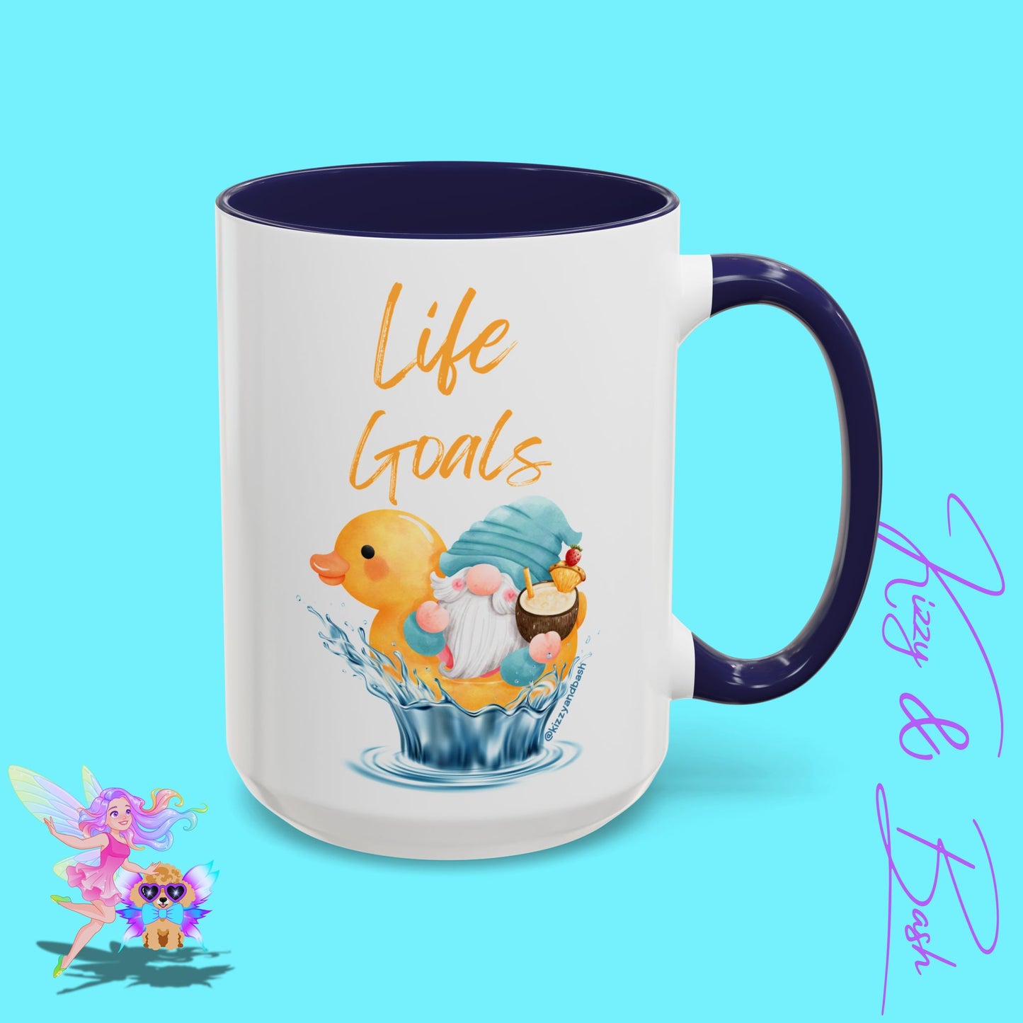 Funny Gnome Mug Funny Rubber Ducky Mug Water Life Mug for Him or Her Unique Gift for Gnome Lovers Funny Gift for Duck Lovers Rubber Ducky Gift Idea Life Goals Accent Coffee Mug - 11, 15oz
