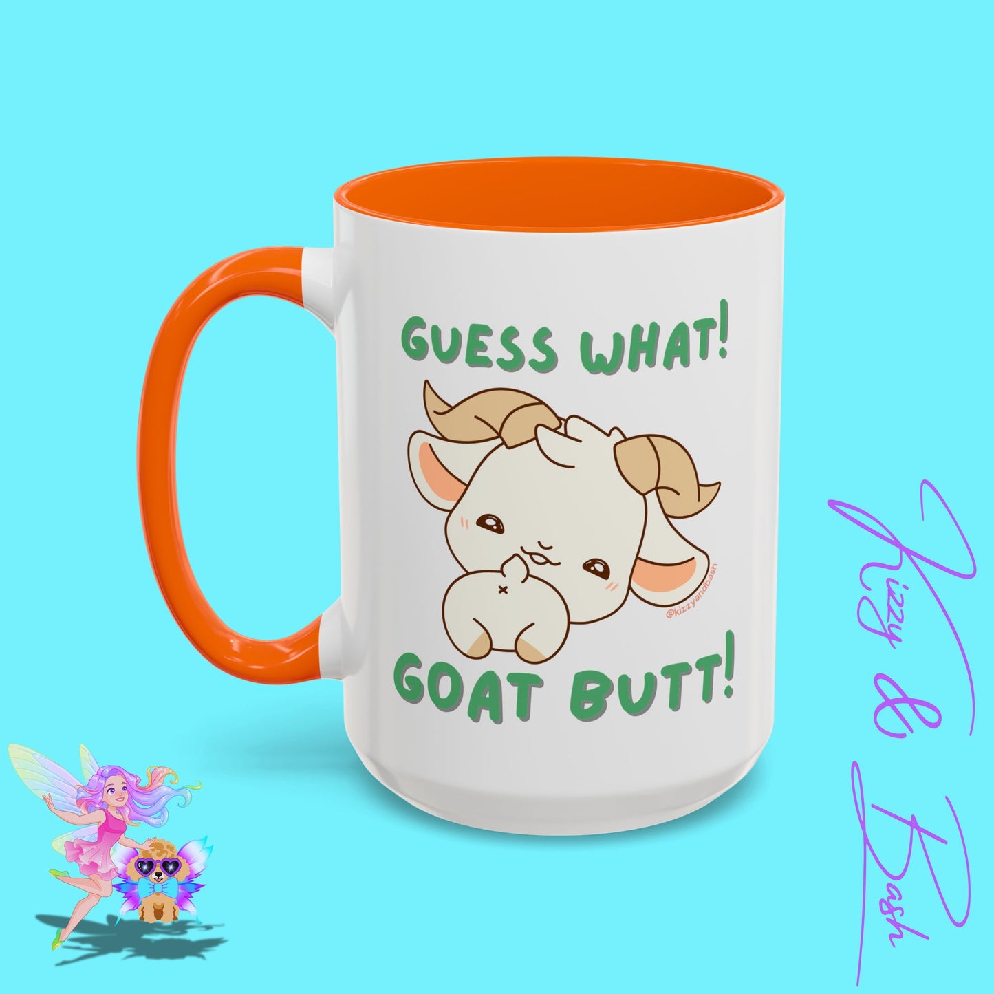 Funny Goat Mug Perfect Gift for Goat Lovers Hilarious Goat Butt Coffee Mug Punny Animal Mug for Friends and Family Cute Farm Animal Mug Funny Farm Animal Coffee Mug Guess What Goat Butt Chicken Butt Joke Pun Accent Coffee Mug - 11, 15oz