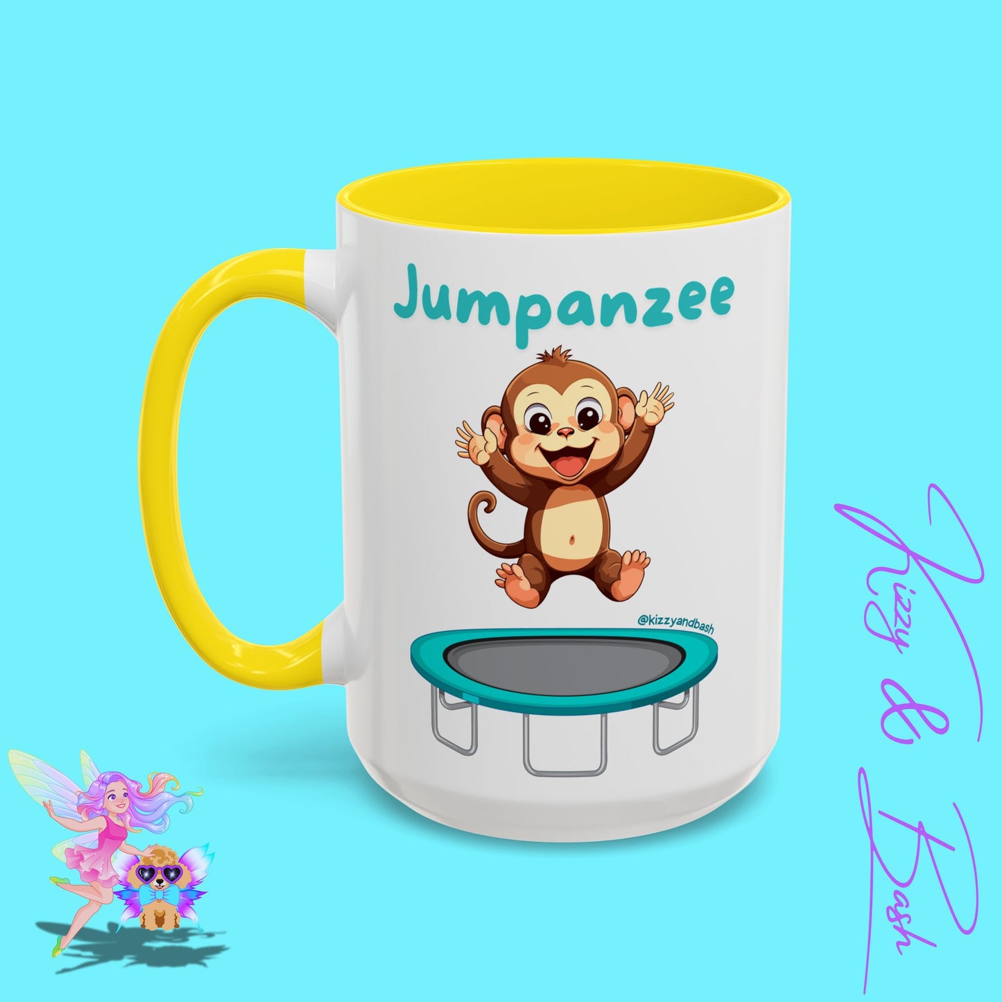 Funny Monkey Mug Jumpanzee Accent Coffee Mug Pun Lover Mug Animal Lover Gift for Teacher Cute Gymnastics Gift Unique Animal Mug for Him or Her - 11oz & 15oz