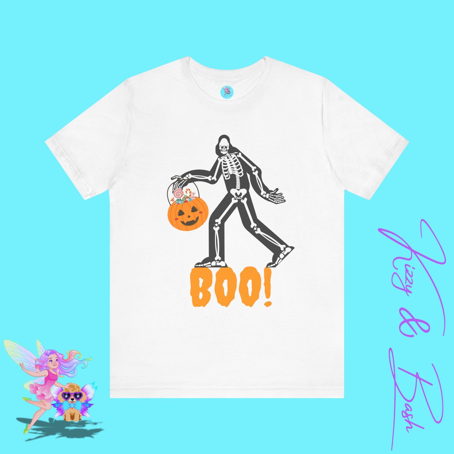 Funny Bigfoot Halloween Shirt Cryptidcore Trick-or-Treat Graphic Shirt Gift for Cryptid Lovers Sasquatch T-Shirt Adult Unisex Jersey Short Sleeve Tee