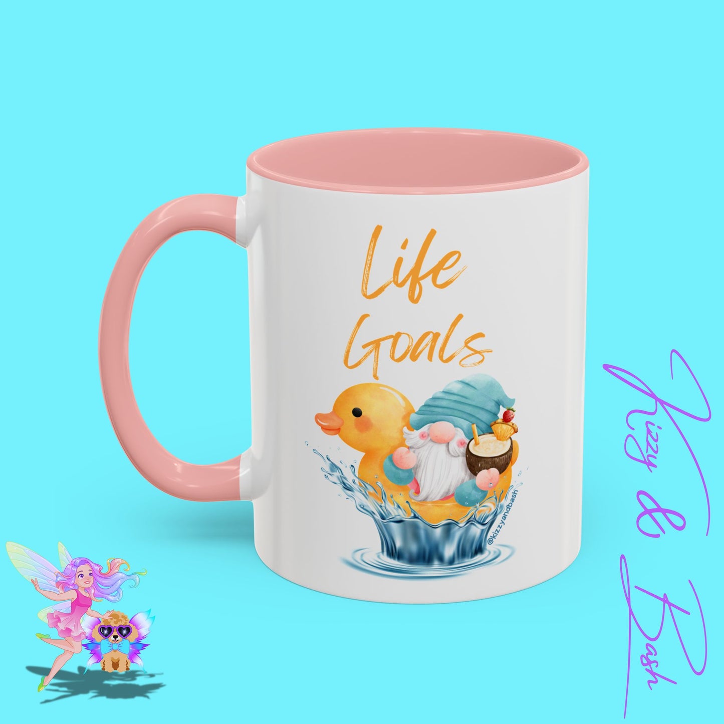Funny Gnome Mug Funny Rubber Ducky Mug Water Life Mug for Him or Her Unique Gift for Gnome Lovers Funny Gift for Duck Lovers Rubber Ducky Gift Idea Life Goals Accent Coffee Mug - 11, 15oz