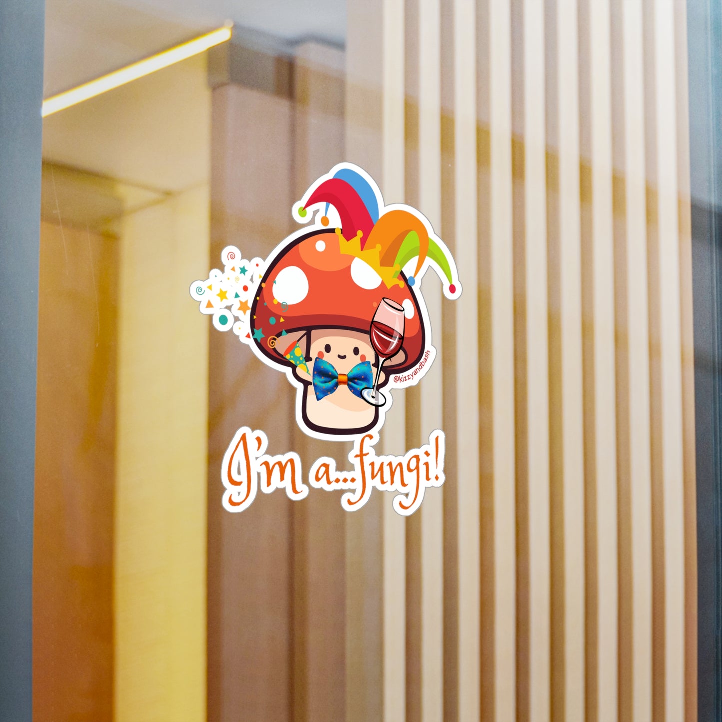 Waterproof Mushroom Decal Funny Mushroom Sticker Decal Perfect Gift for Wine Lovers Unique Mushroom Lover Gift Party Animal Decal I'm a Fungi Kiss-Cut Vinyl Decals