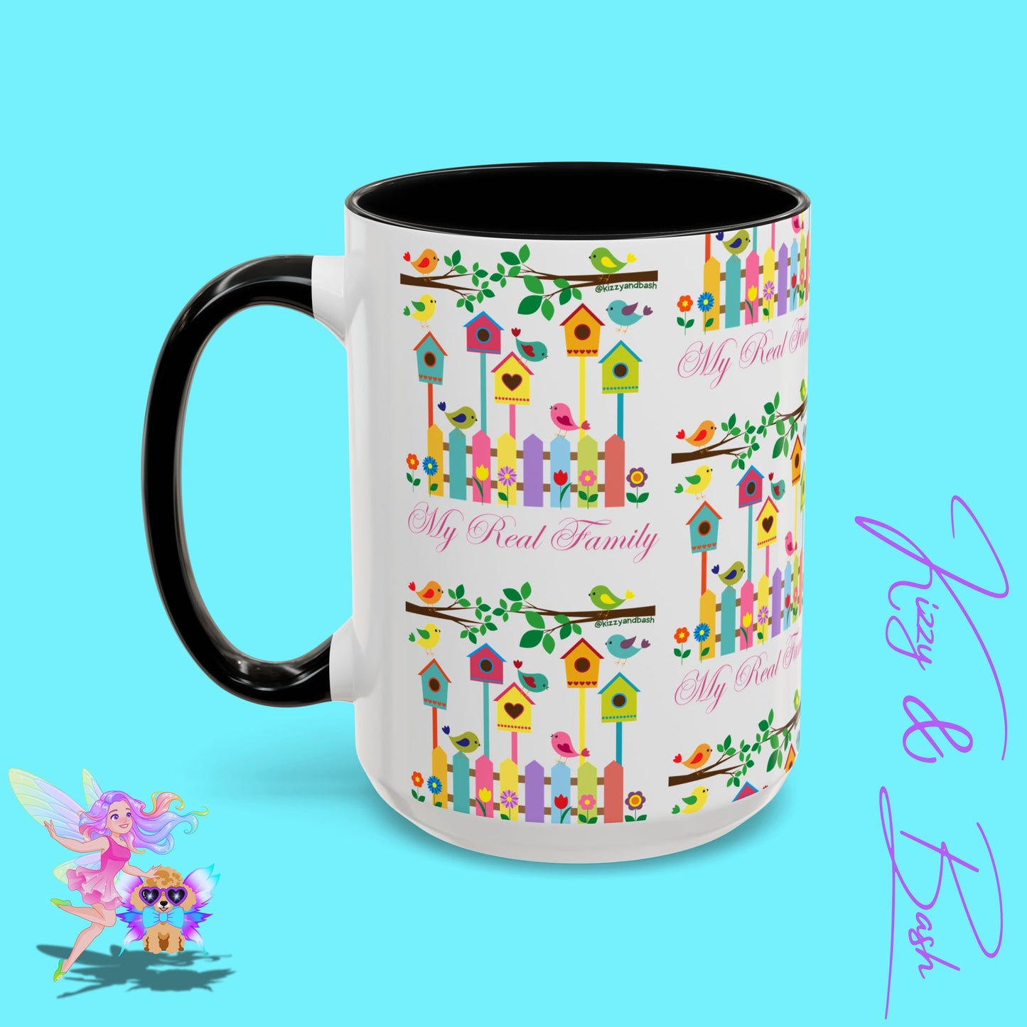 Perfect Bird Lover Coffee Mug Colorful Birds Mug Unique Nature Lover Mug Gift for Birdwatchers Found Family Gift Idea My Real Family Accent Coffee Mug - 11, 15oz