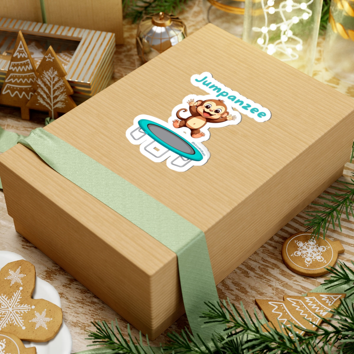 Jumpanzee Sticker Monkey Jumping on Trampoline Kiss-Cut Stickers Funny Stickers for Kids Trampoline Lover Gift Gymnastics Lover Gift Perfect Gift for Monkey Lovers