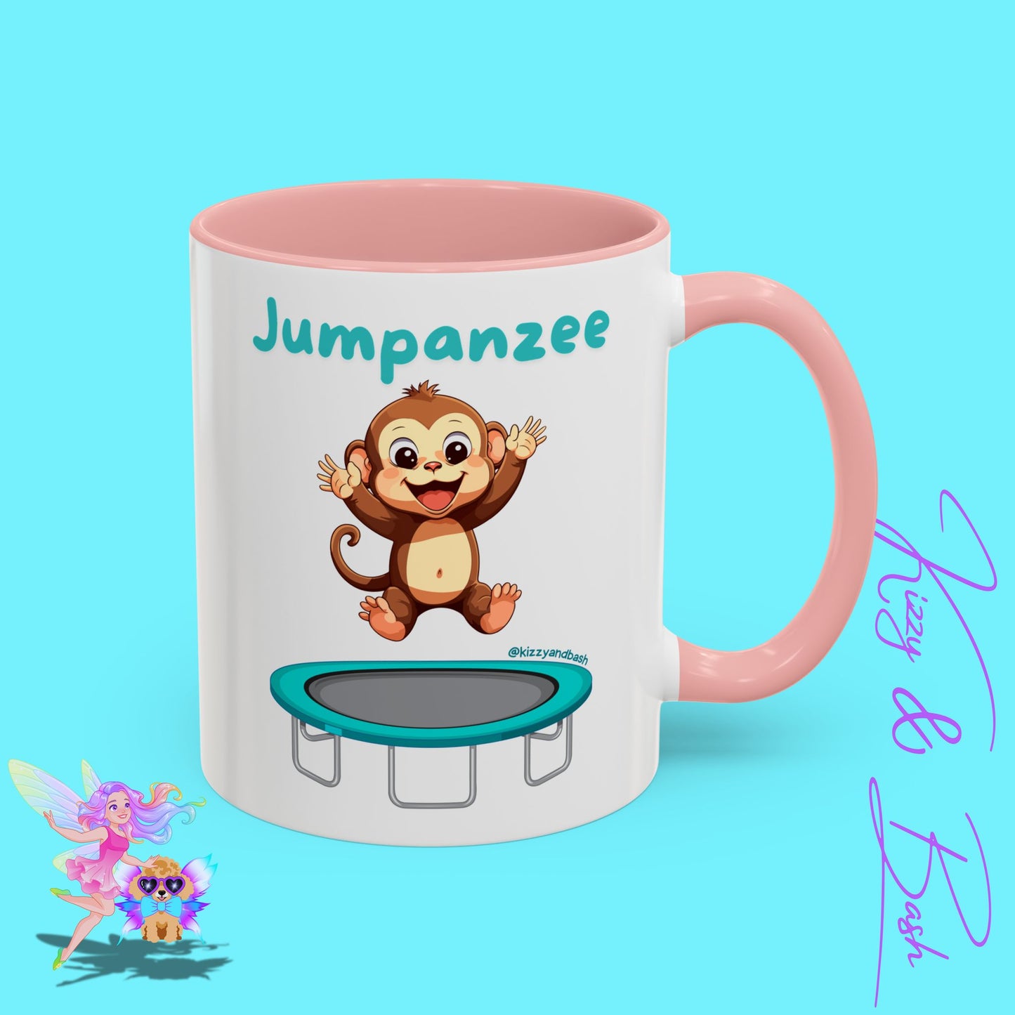 Funny Monkey Mug Jumpanzee Accent Coffee Mug Pun Lover Mug Animal Lover Gift for Teacher Cute Gymnastics Gift Unique Animal Mug for Him or Her - 11oz & 15oz