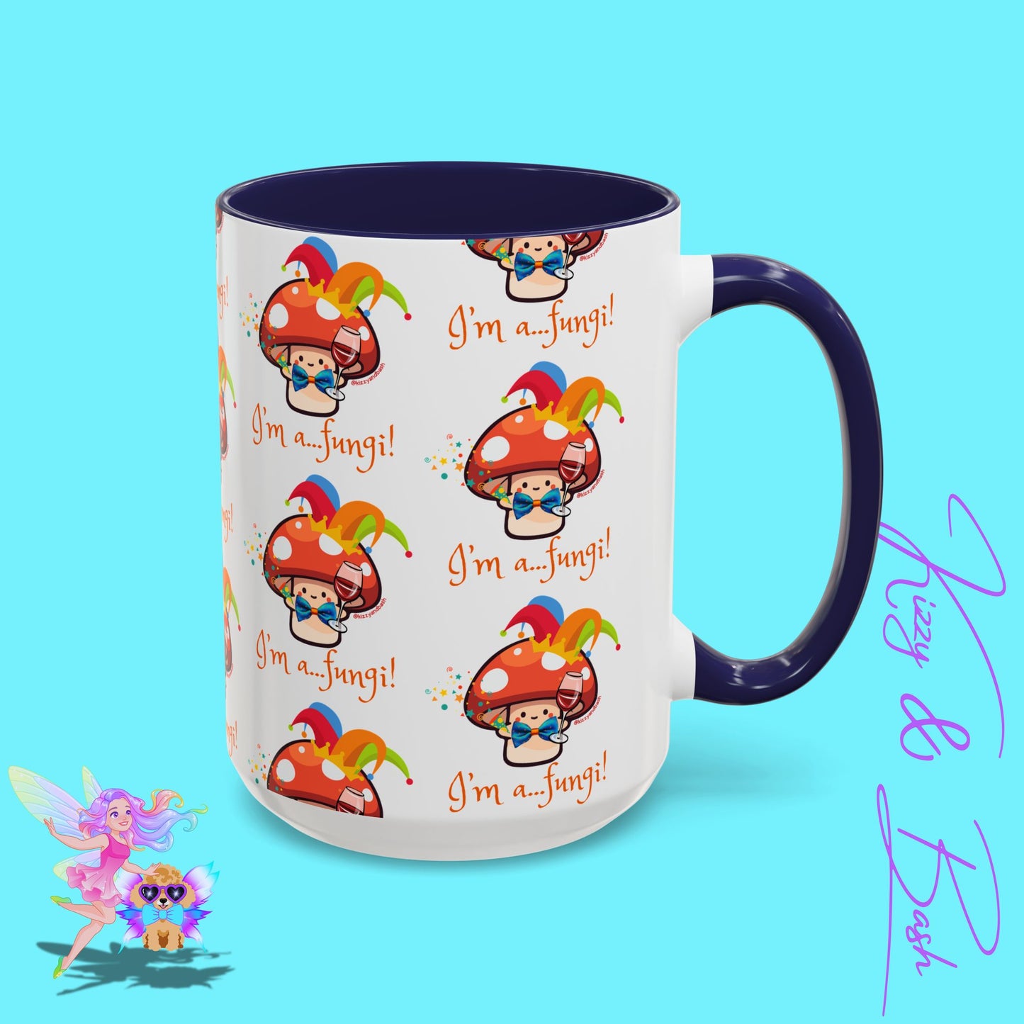 Funny Mushroom Coffee Mug for Him or Her Life of the Party Gift Idea Party Mushroom Mug Wine Lover Mug Fun Mushroom Pun Mug I'm a Fungi Accent Coffee Mug - 11, 15oz