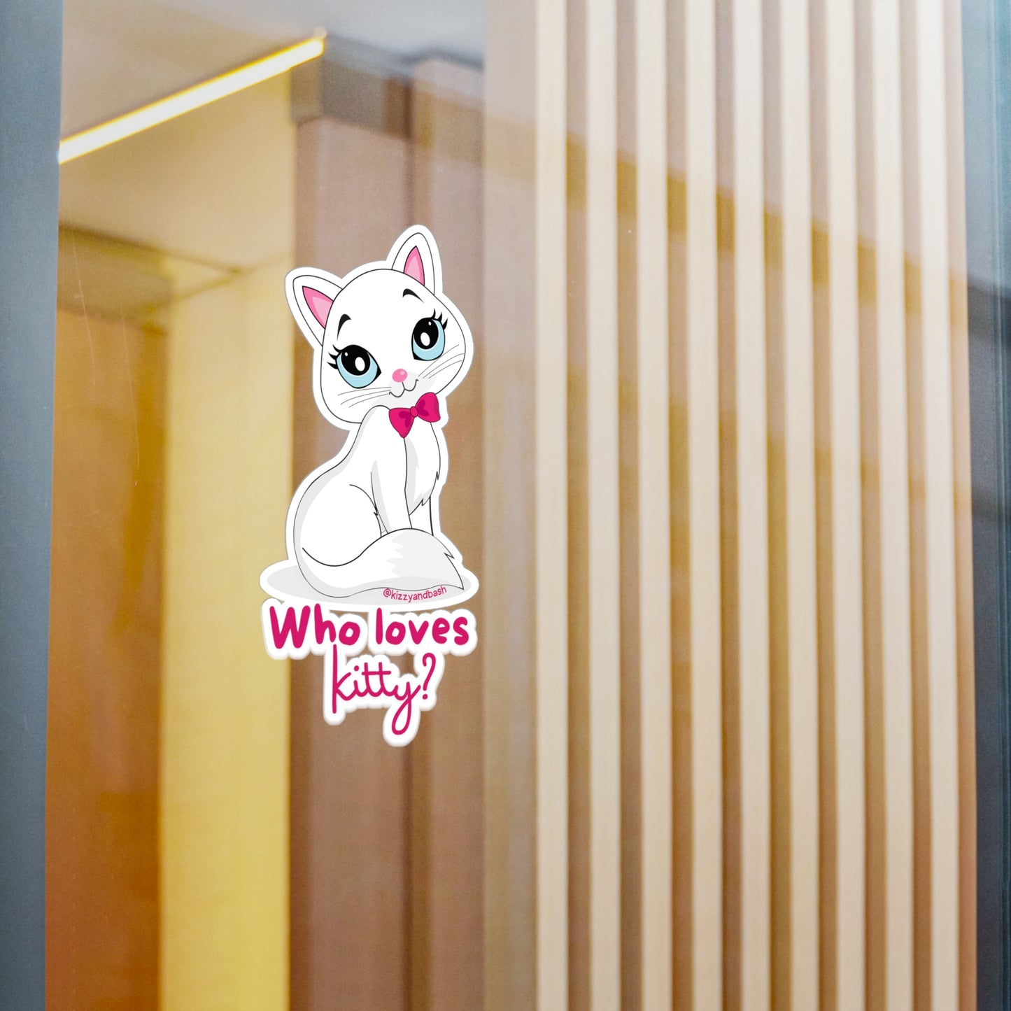 Waterproof Cat Sticker Decal Adorable Cat Decal for Cat Lovers Funny Cat Mom Gift Idea Funny Cat Decal for Her Who Loves Kitty Kiss-Cut Vinyl Decals