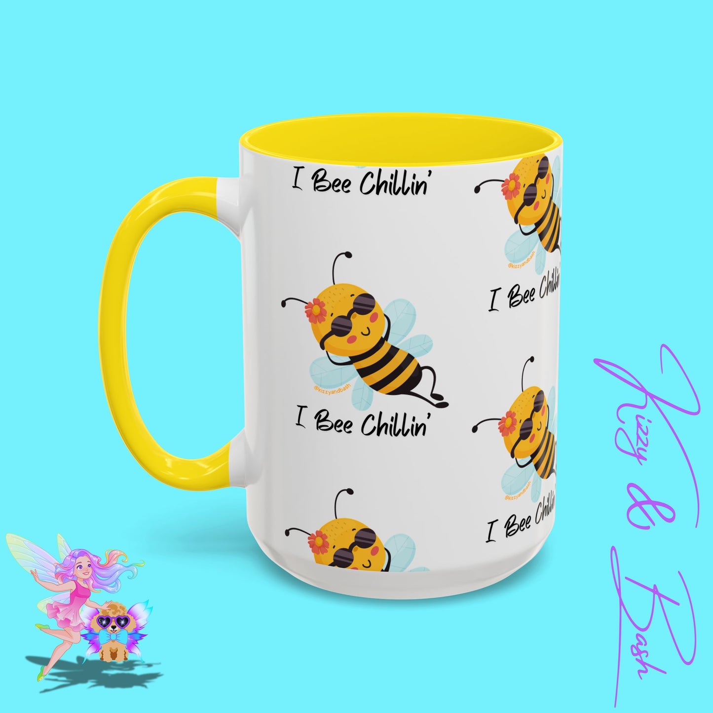 Cute Honey Bee Coffee Mug Funny Bee Mug Nature Lover Gift Idea Unique Gift for Bee Lovers Perfect Gift for Beekeepers Cute Teacher Appreciation Gift I Bee Chillin' Accent Coffee Mug - 11, 15oz