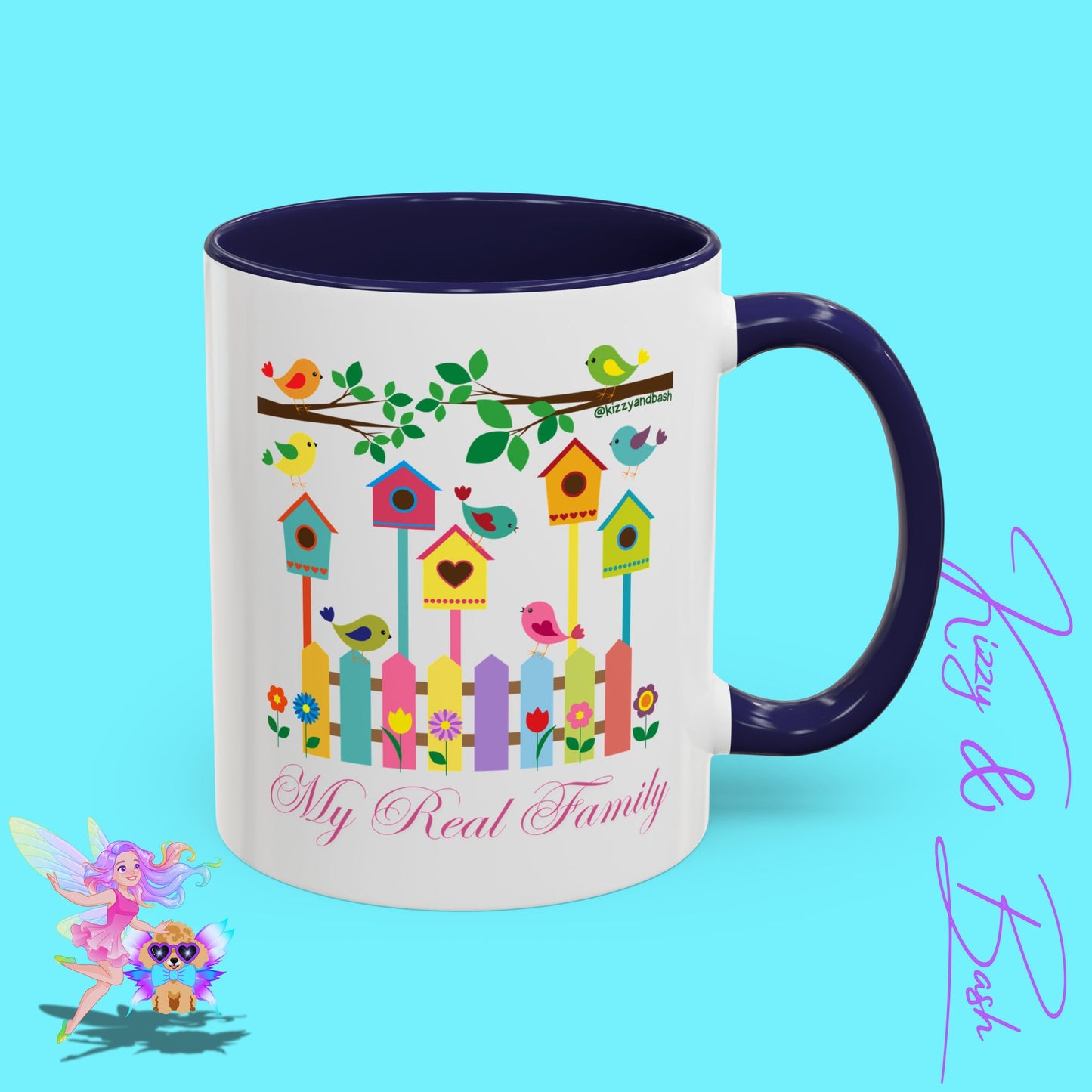 Perfect Bird Lover Coffee Mug Colorful Birds Mug Unique Nature Lover Mug Gift for Birdwatchers Found Family Gift Idea My Real Family Accent Coffee Mug - 11, 15oz