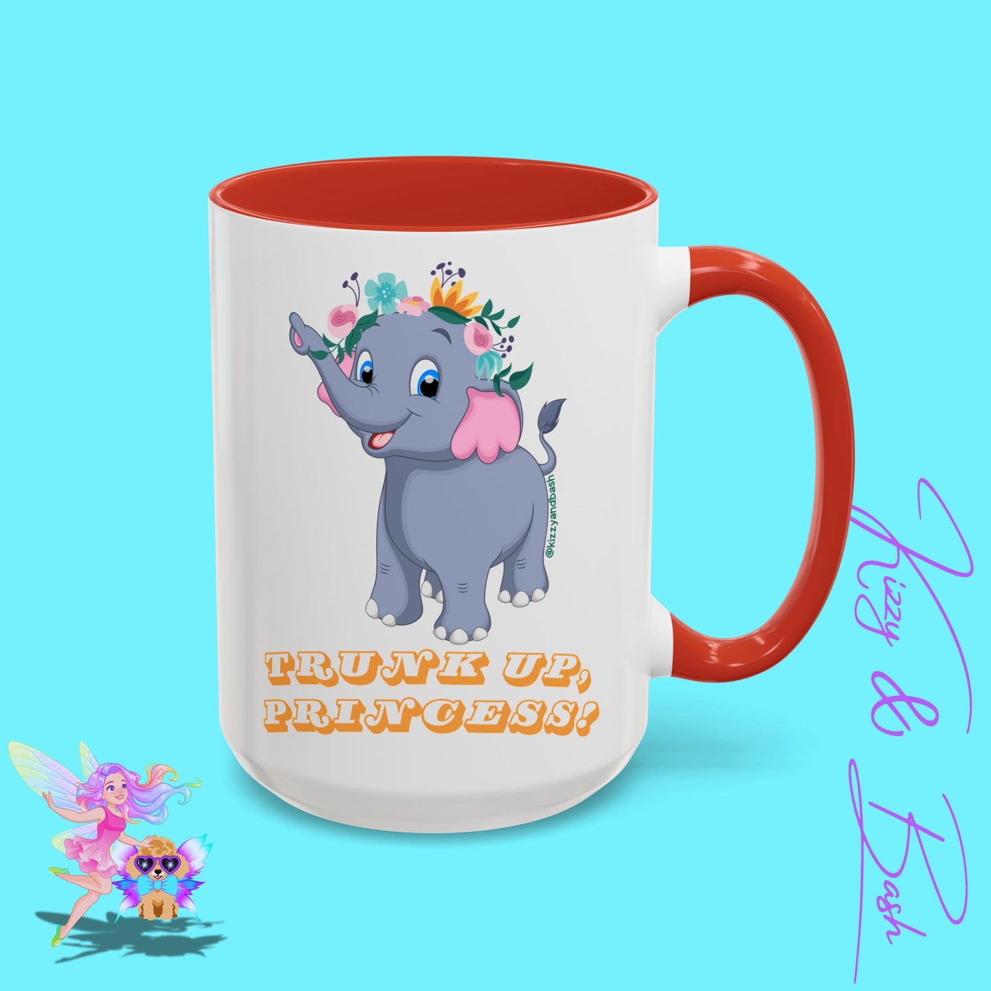 Unique Elephant Mug Pretty Elephant Coffee Mug for Princess Lovers Perfect Gift for Elephant Lovers Self-Affirming Gift Idea Girl Power Mug Royal Elephant Accent Coffee Mug - 11, 15oz