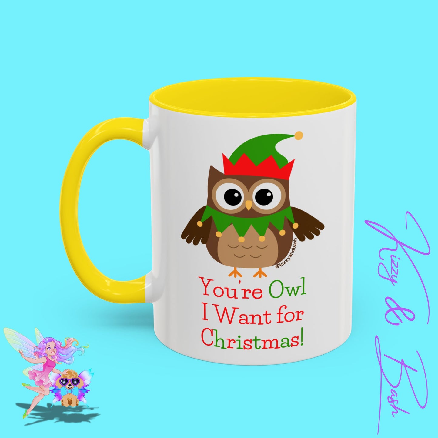 Perfect Christmas Mug for Owl Lovers Coffee Mug Unique Gift for Owl Fans Fun Christmas Mug Cute Christmas Mug for Bird Lovers You're Owl I Want for Christmas You're All I Want for Christmas Accent Coffee Mug - 11, 15oz